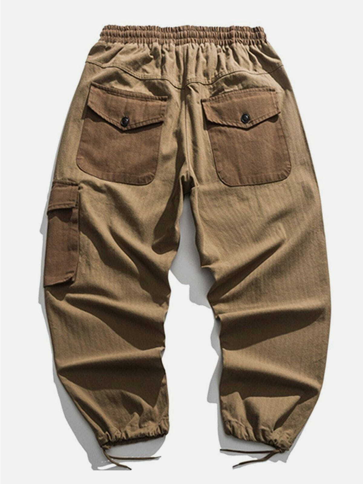 Y2K Grunge Solid Color Cargo Pants - Retro 90s Summer Outfit for Y2K Style Lovers