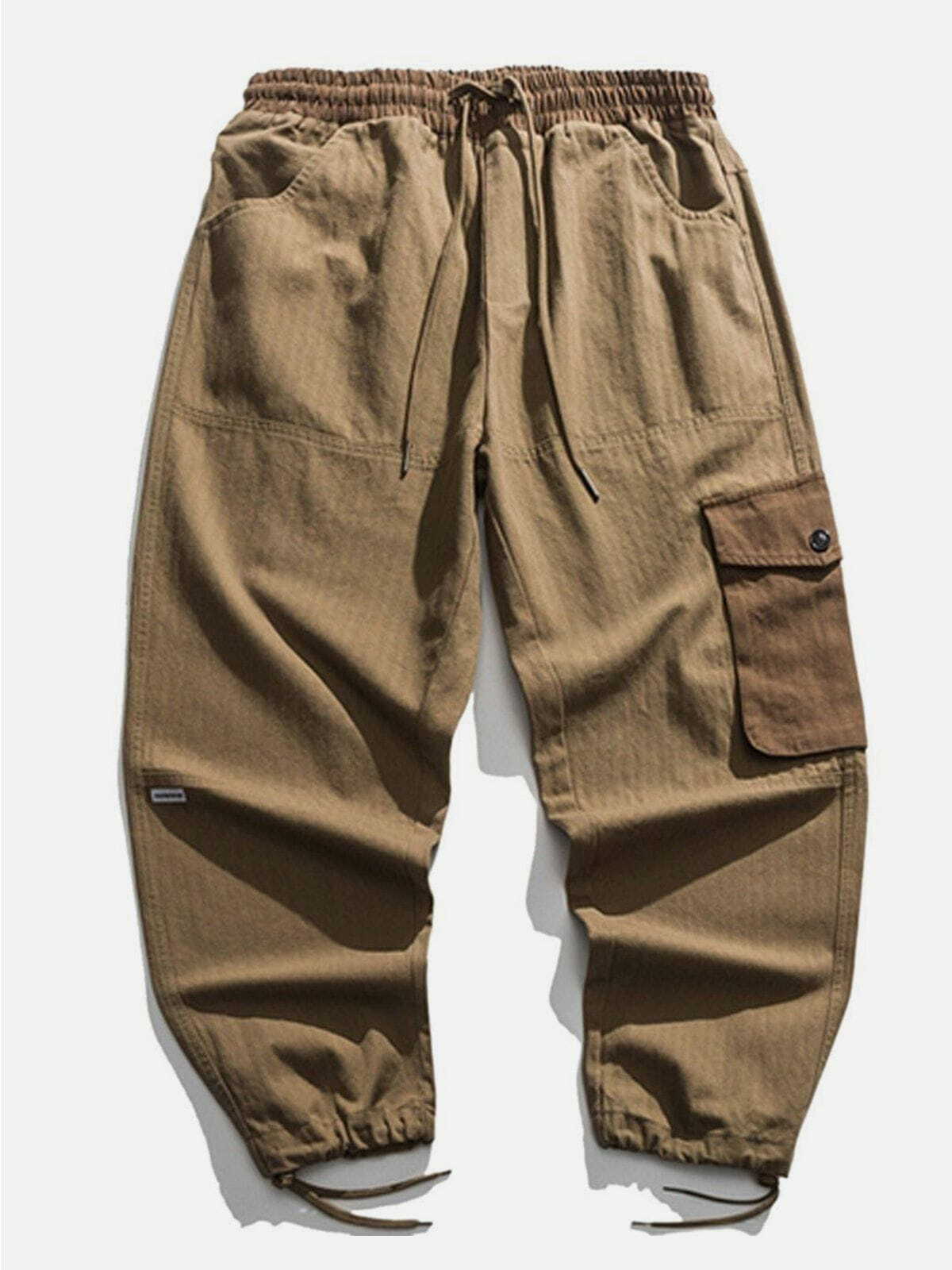 Y2K Grunge Solid Color Cargo Pants - Retro 90s Summer Outfit for Y2K Style Lovers