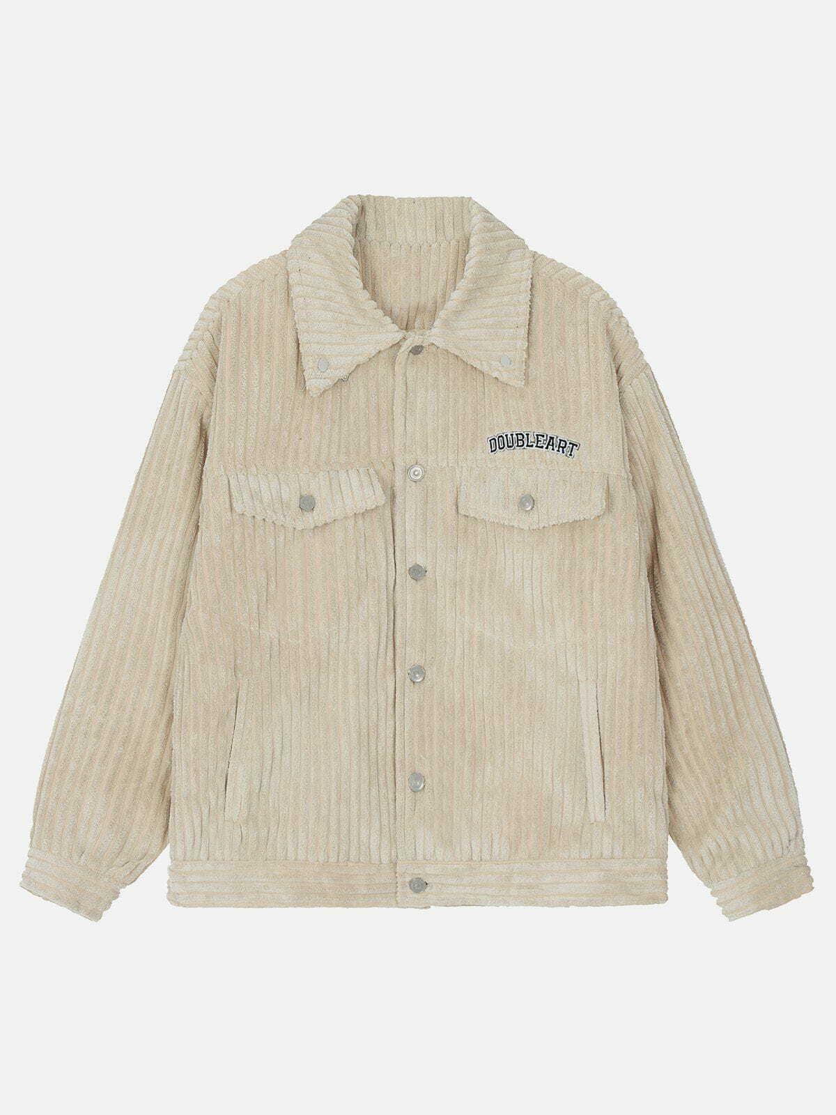 Y2K Grunge Solid Color Corduroy Jacket - Retro 90s Fashion for Summer Outfits & Parties