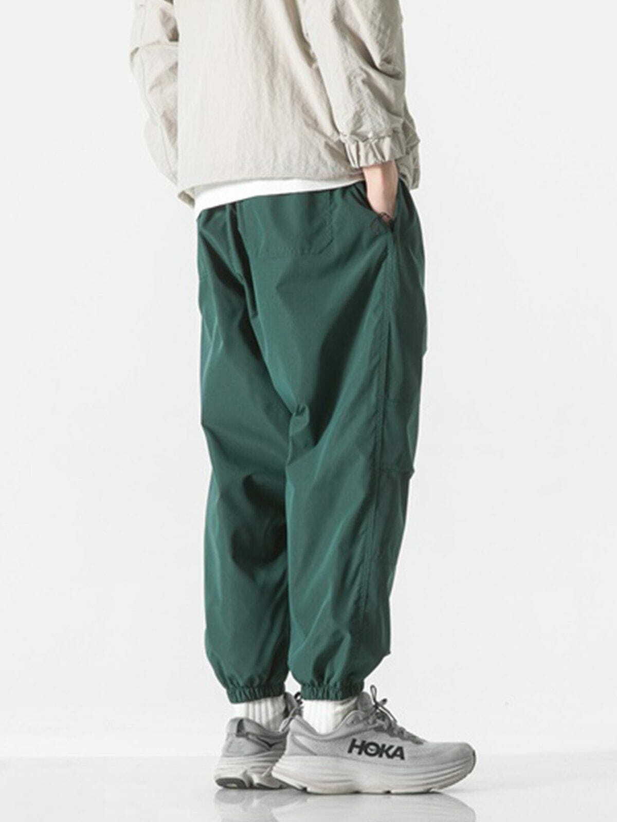 Y2K Grunge Solid Color Drawstring Cargo Pants - Retro 90s Summer Outfit Essential