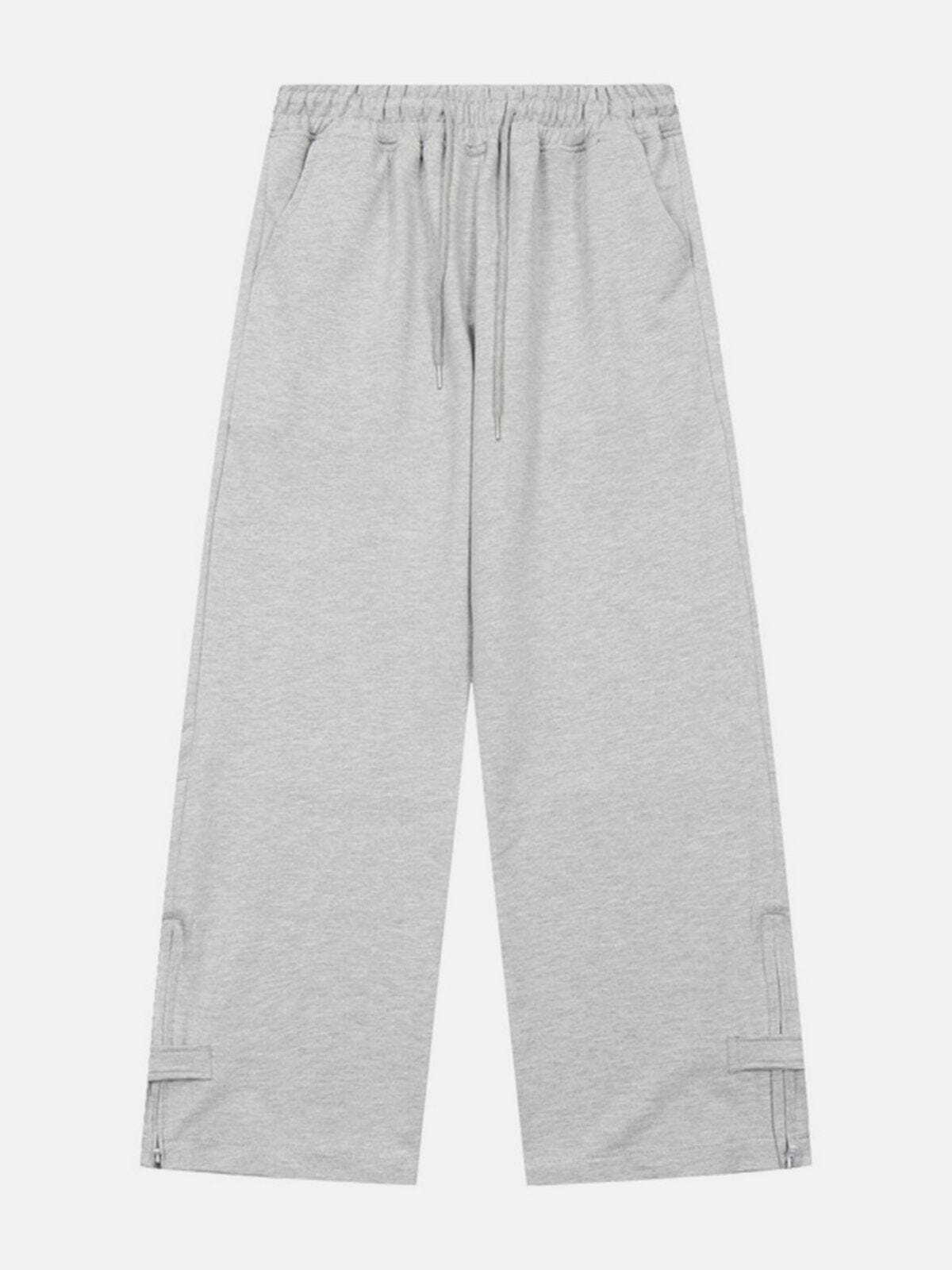 Y2K Grunge Solid Color Drawstring Sweatpants - Retro 90s Summer Outfit Essential