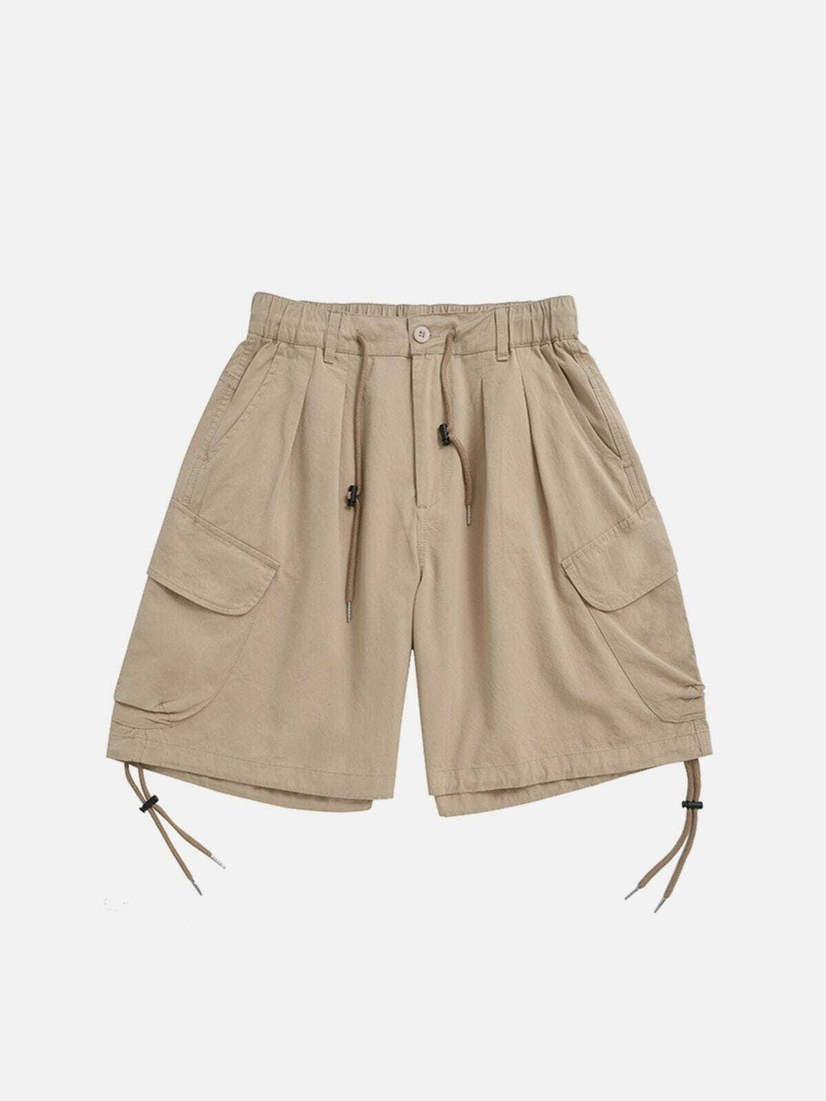 Y2K Grunge Solid Drawstring Shorts - Retro 90s Summer Outfit for Y2K Vibes