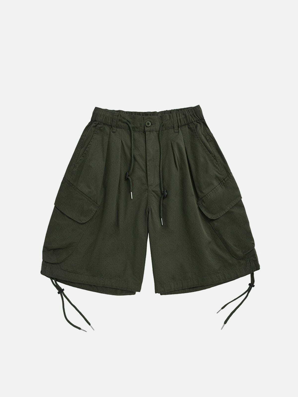 Y2K Grunge Solid Drawstring Shorts - Retro 90s Summer Outfit for Y2K Vibes