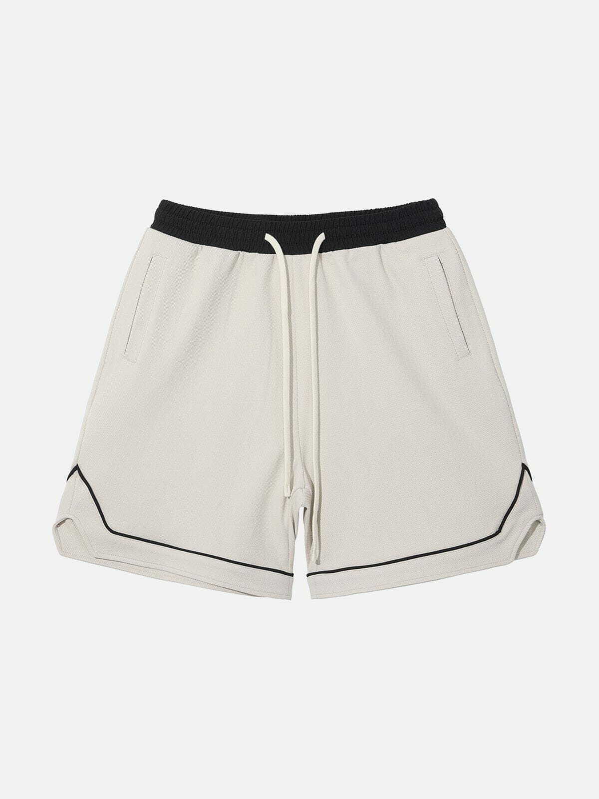 Y2K Grunge Splicing Drawstring Shorts - Retro 90s Summer Outfit for Y2K Vibes