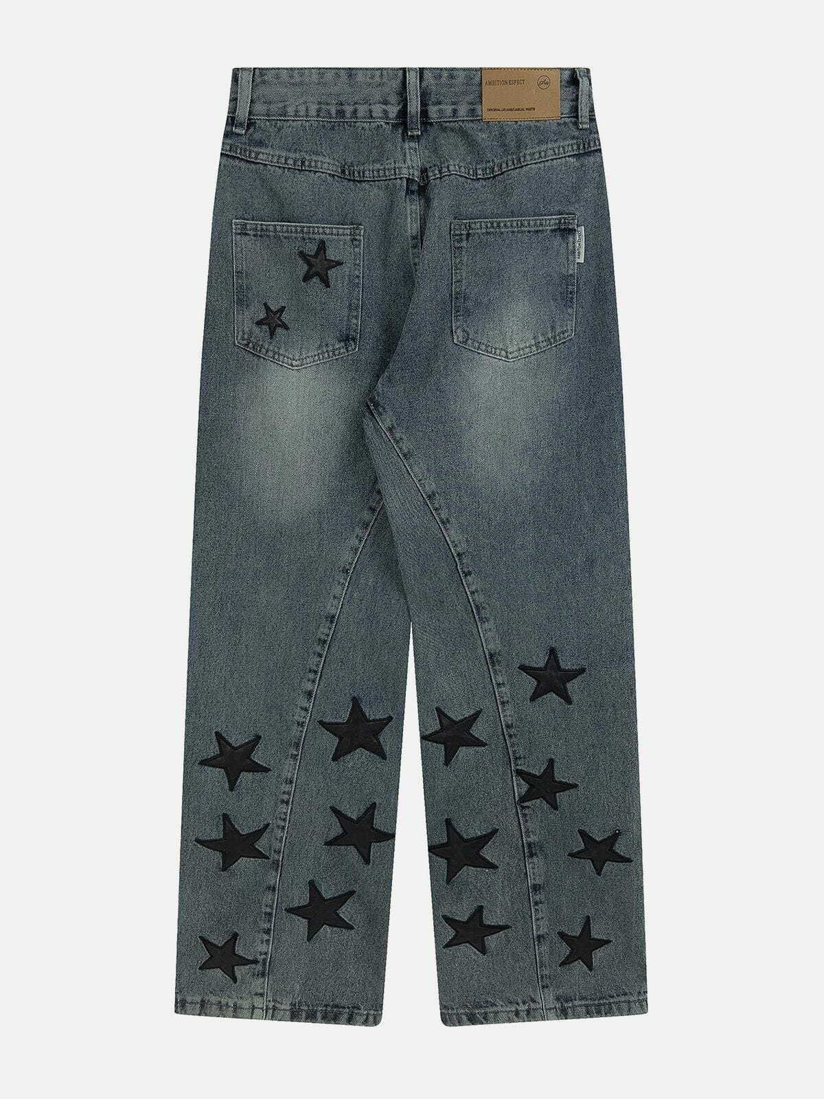 Y2K Grunge Star Jeans - Retro 90s Fashion, Summer Outfits, Y2K Party & Club Style