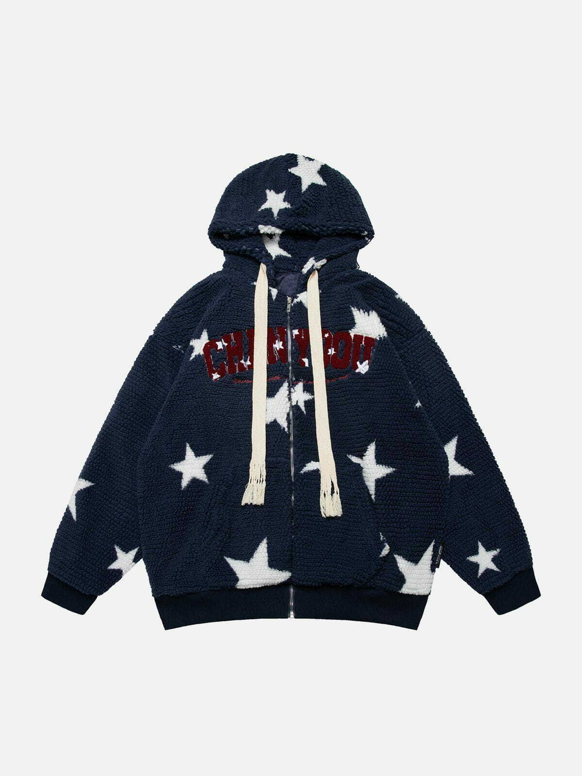 Y2K Grunge Star Monogram Hoodie - Retro 90s Fashion for Summer Parties & Outfits