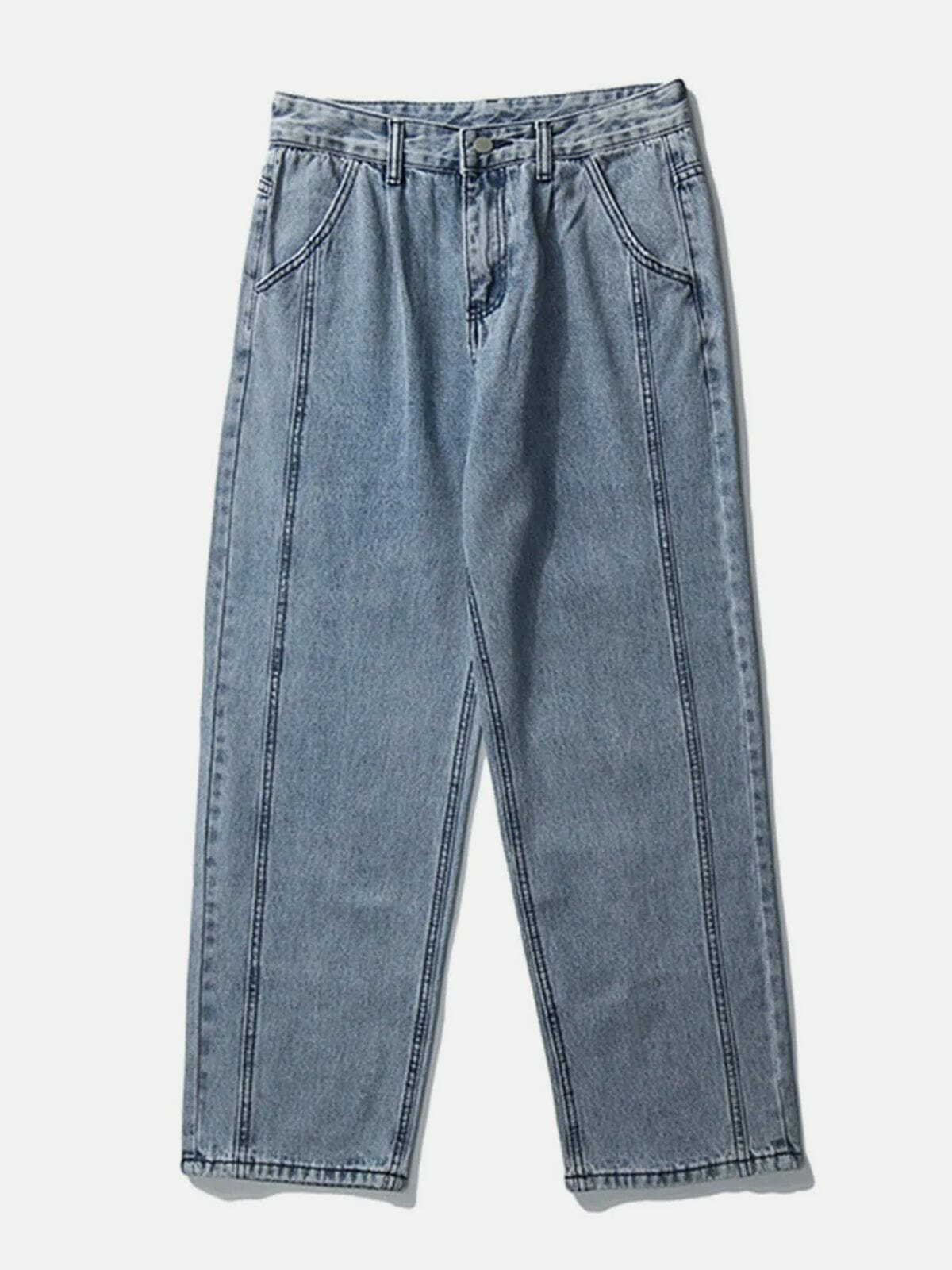 Y2K Grunge Stitching Jeans: Retro 90s Summer Outfit for Y2K Party & Club Vibes