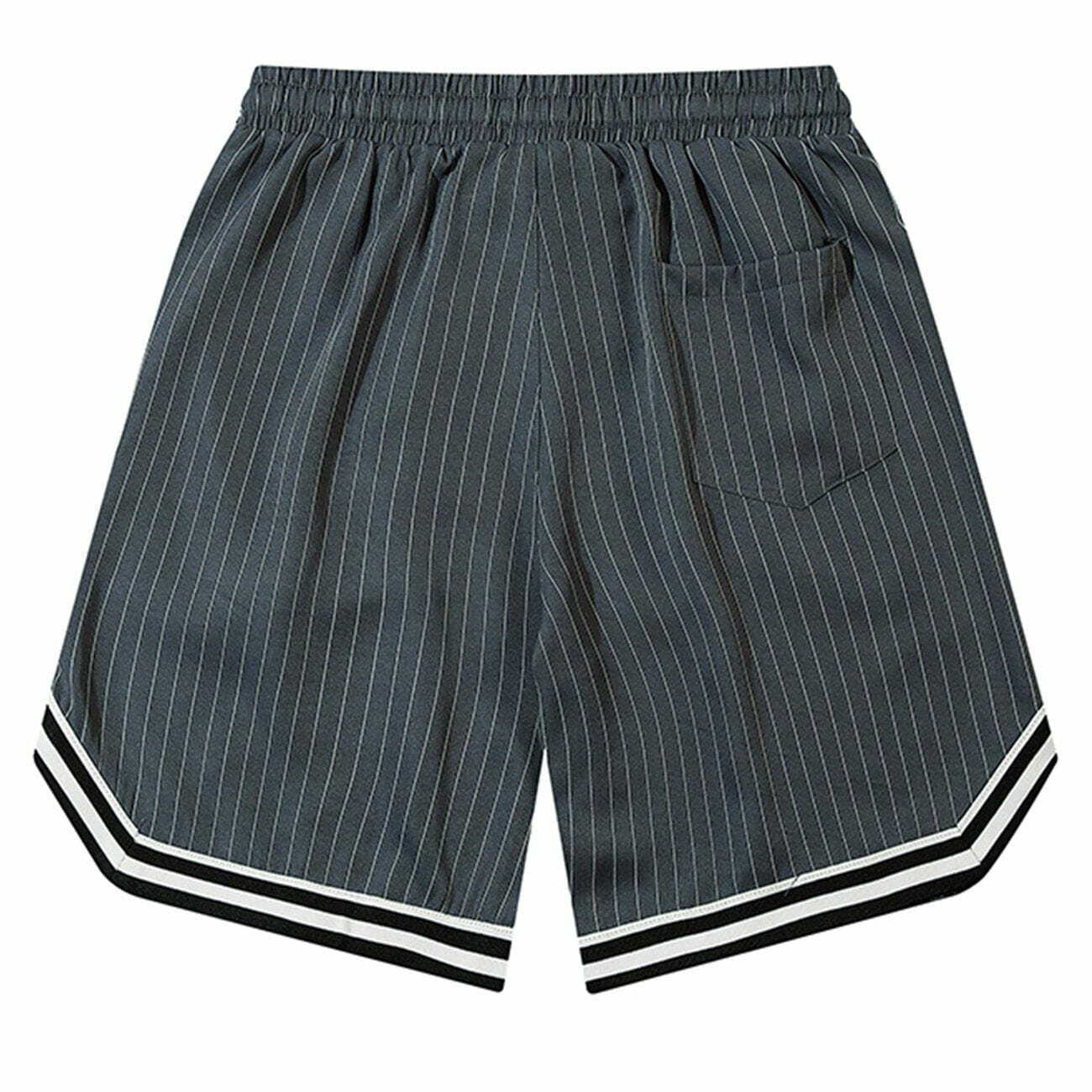 Y2K Grunge Stripe Drawstring Shorts - Retro 90s Summer Outfit for Y2K Vibes