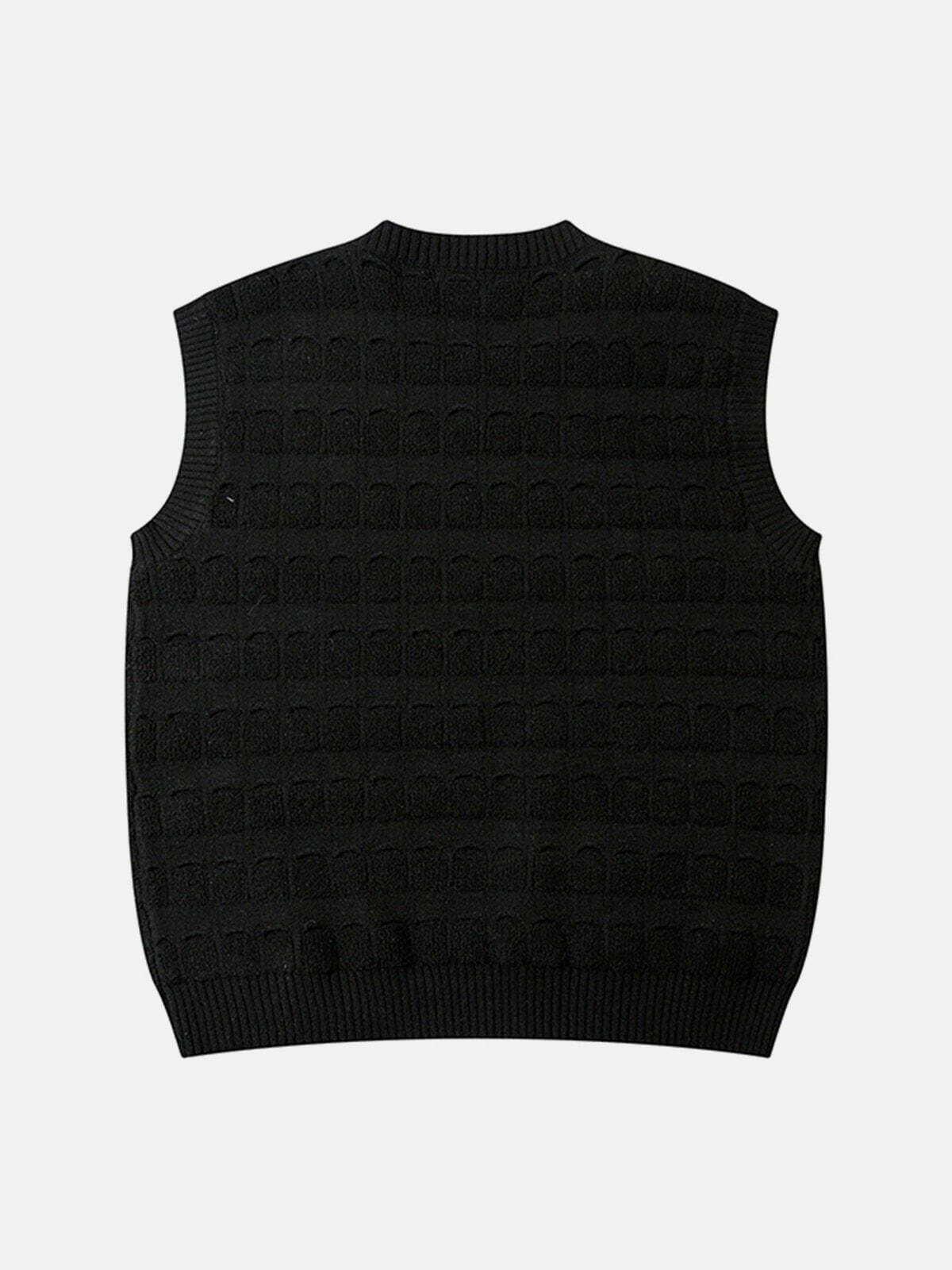 Y2K Grunge Stripe Sweater Vest - Retro 90s Summer Outfit for Y2K Party & Club Looks