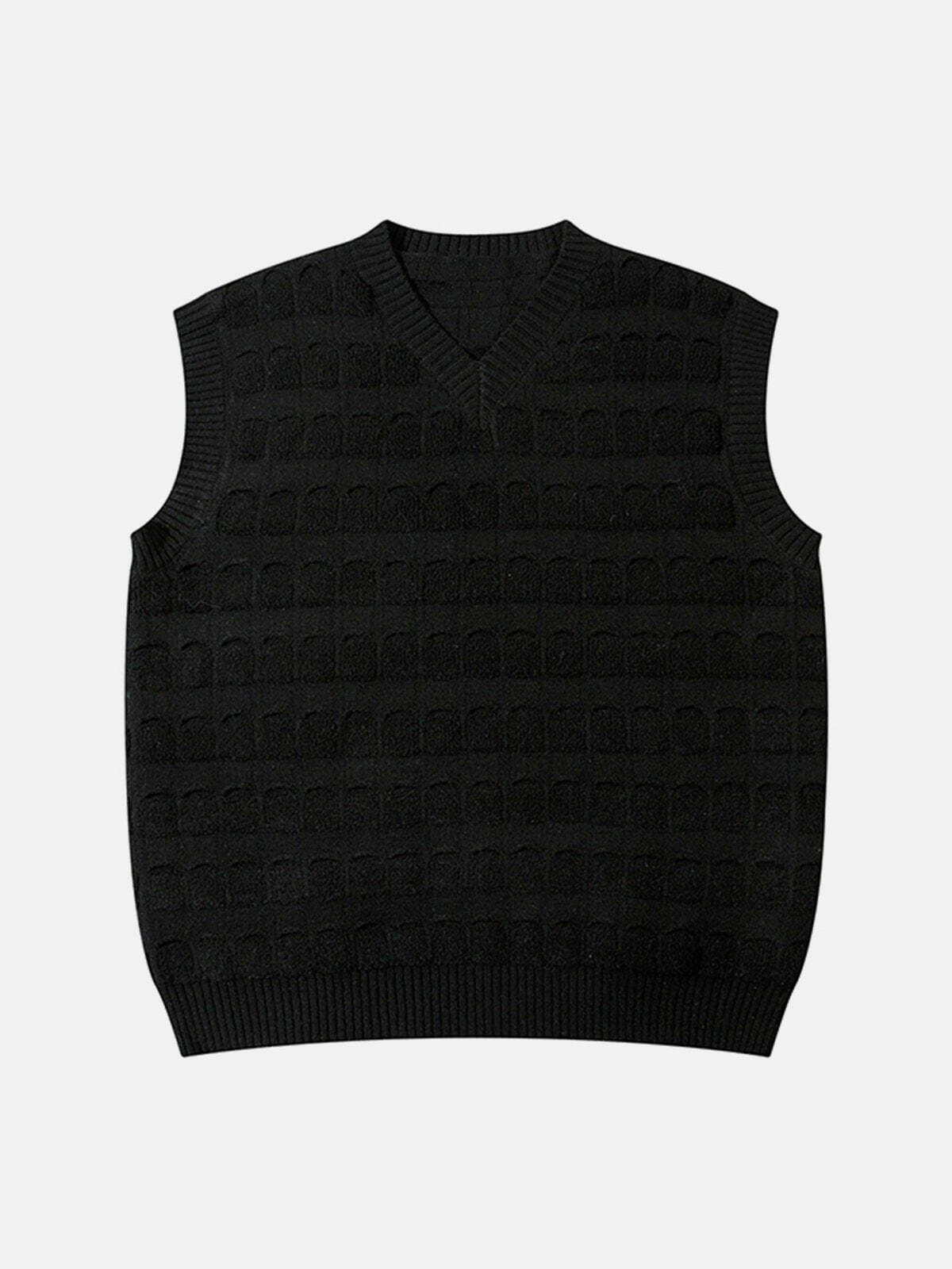 Y2K Grunge Stripe Sweater Vest - Retro 90s Summer Outfit for Y2K Party & Club Looks