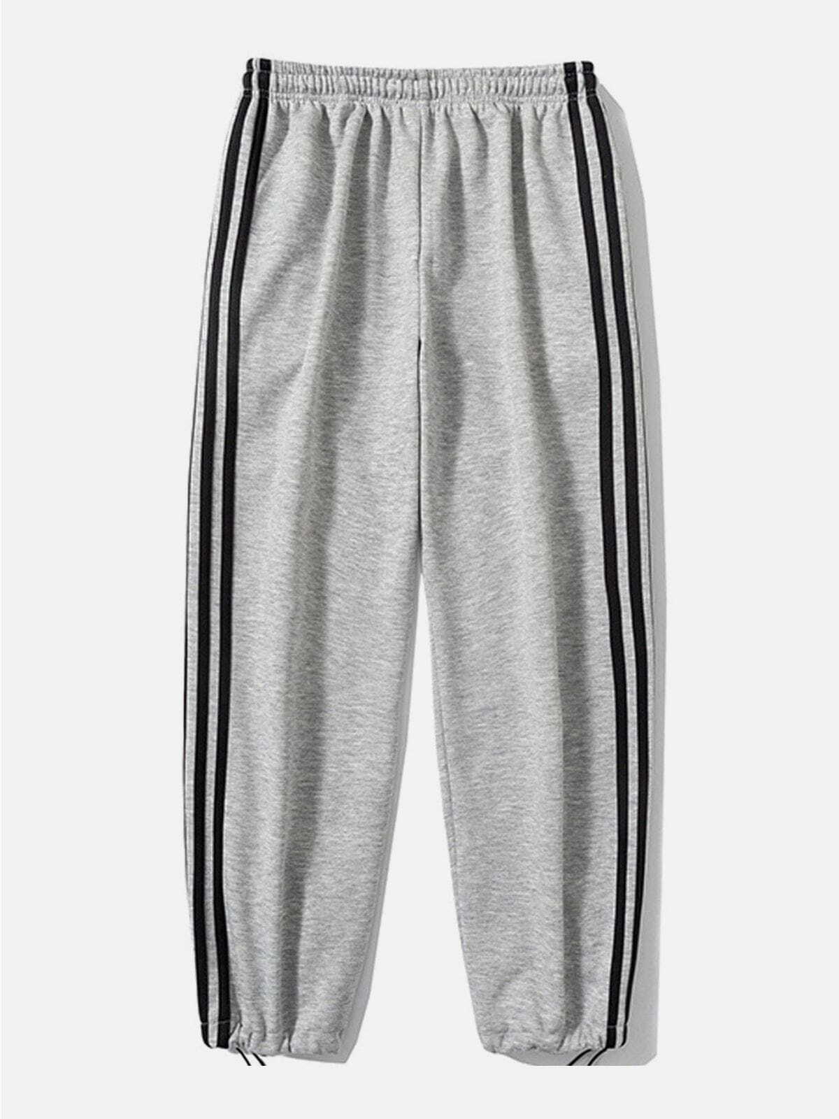 Y2K Grunge Stripe Sweatpants - Retro 90s Summer Outfit for Y2K Party & Club Vibes