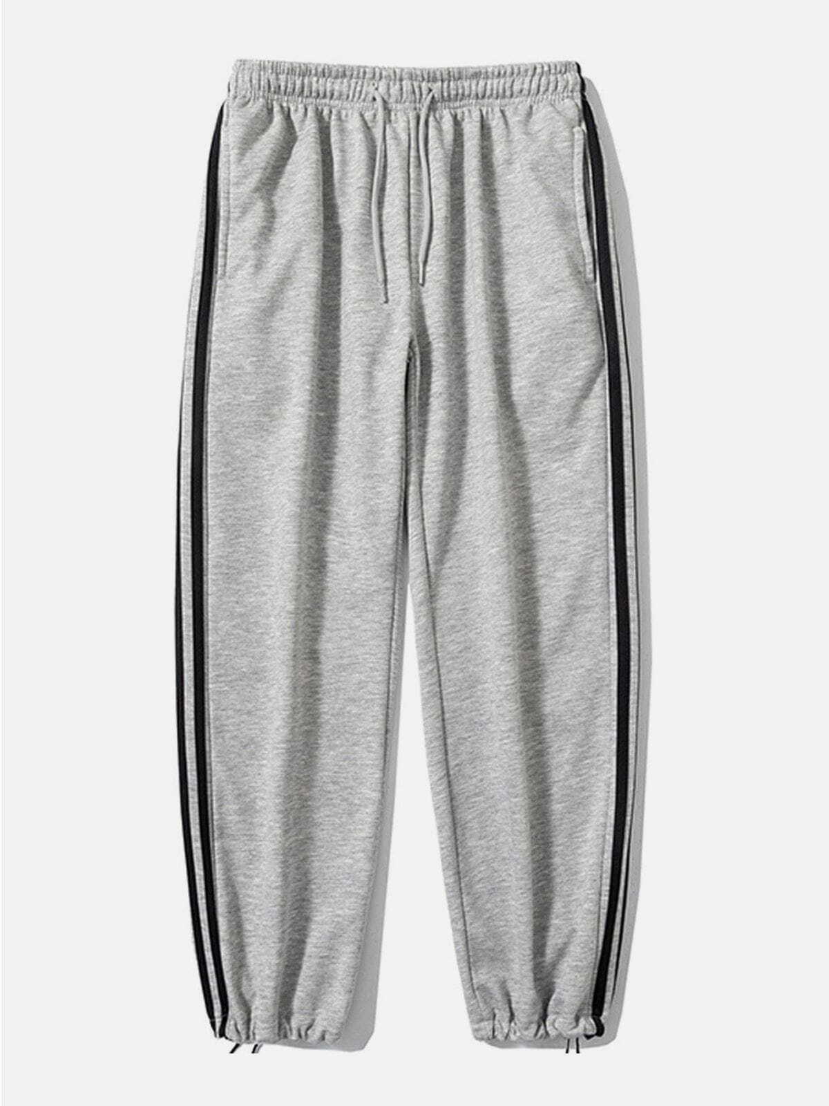 Y2K Grunge Stripe Sweatpants - Retro 90s Summer Outfit for Y2K Party & Club Vibes