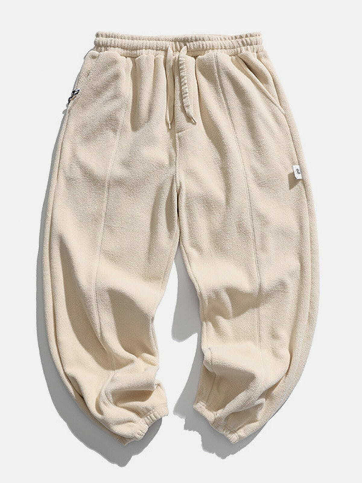 Y2K Grunge Style Solid Color Loose Drawstring Sweatpants for Retro 90s Summer Outfits