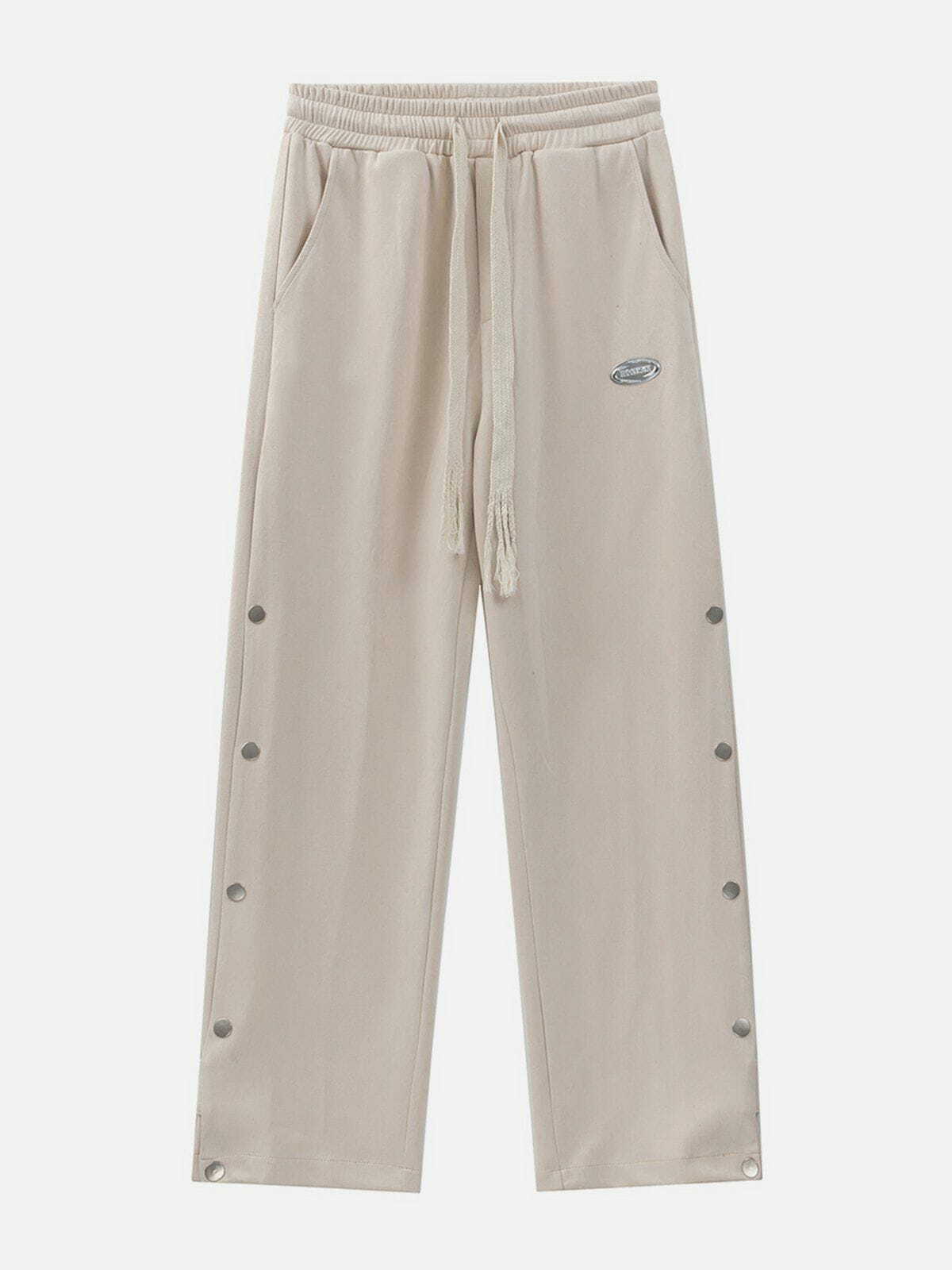 Y2K Grunge Sweatpants: Retro Solid Color Outfit for Summer Parties & 90s Vibes