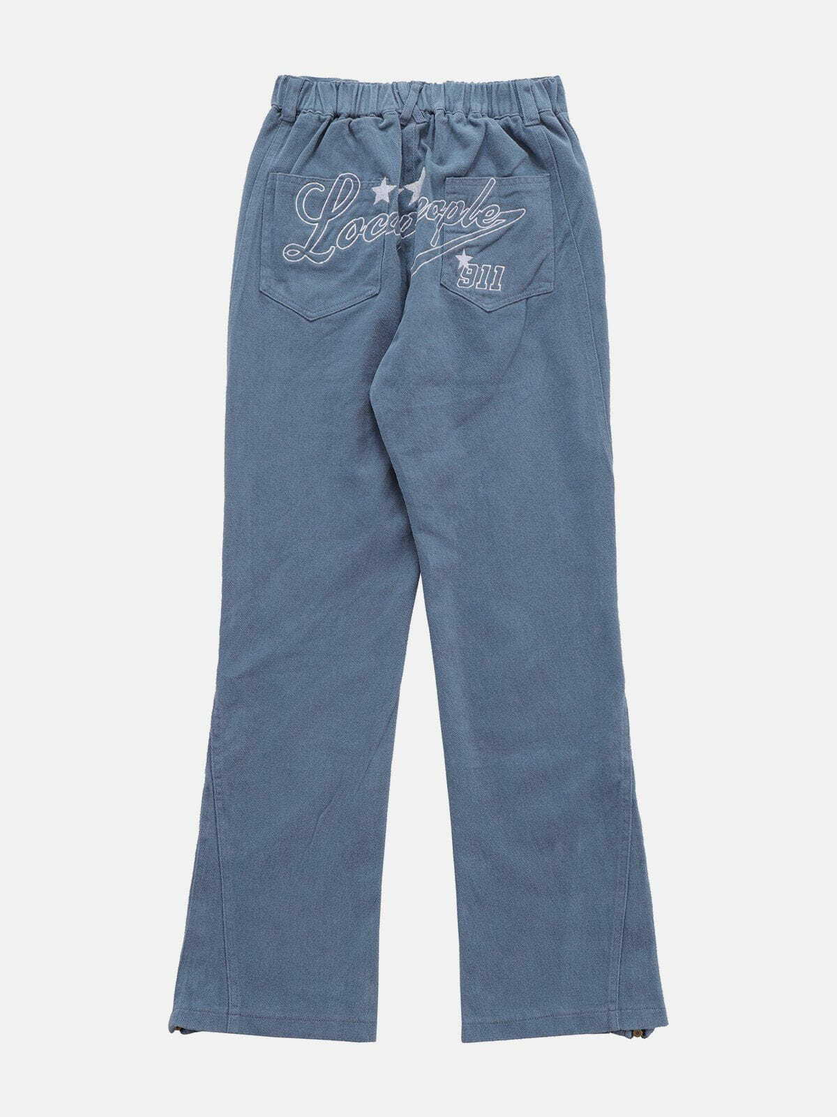 Y2K Grunge Sweatpants with Open Leg, Retro 90s Style for Summer Party Outfits