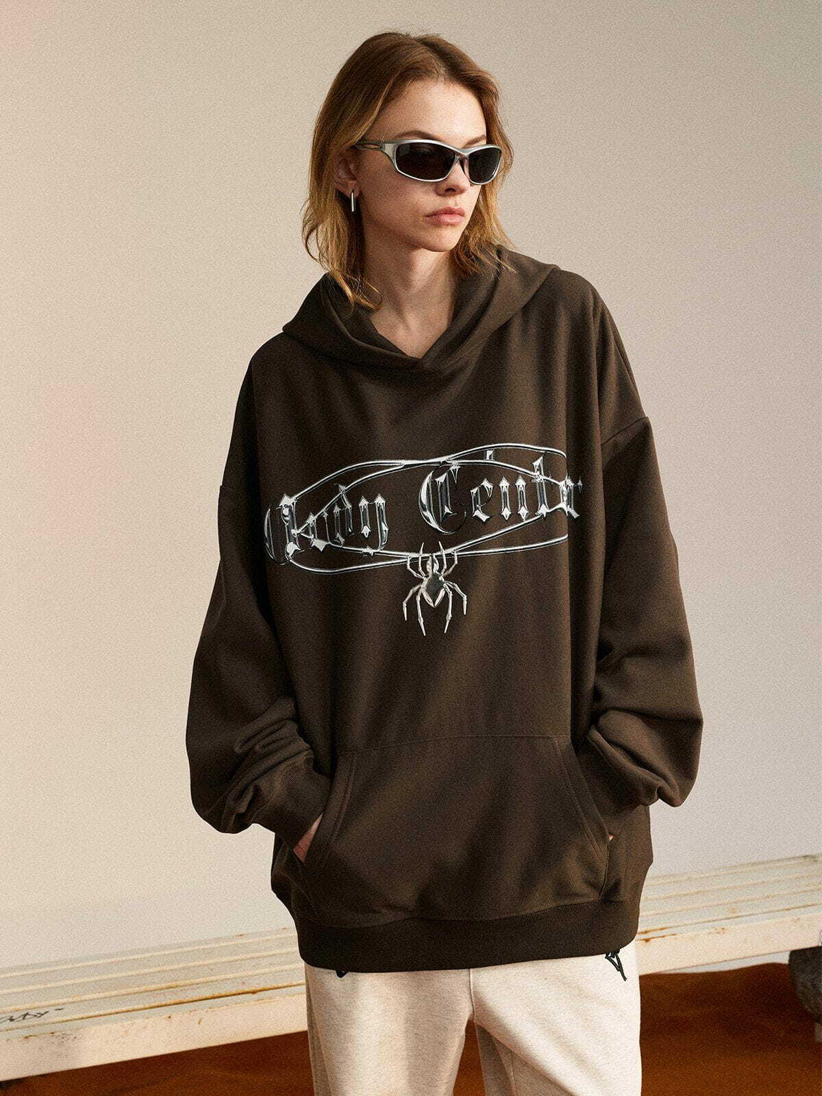 Y2K Grunge Thermo Print Hoodie - Retro 90s Style for Summer Parties & Outfits