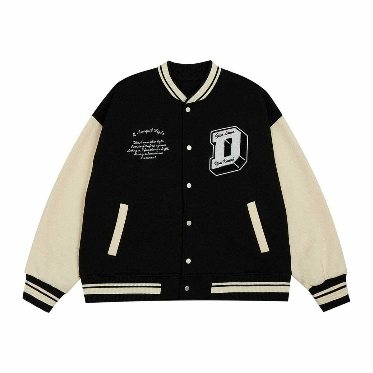 Y2K Grunge Varsity Jacket - Retro 90s Summer Outfit for Parties & Casual Looks