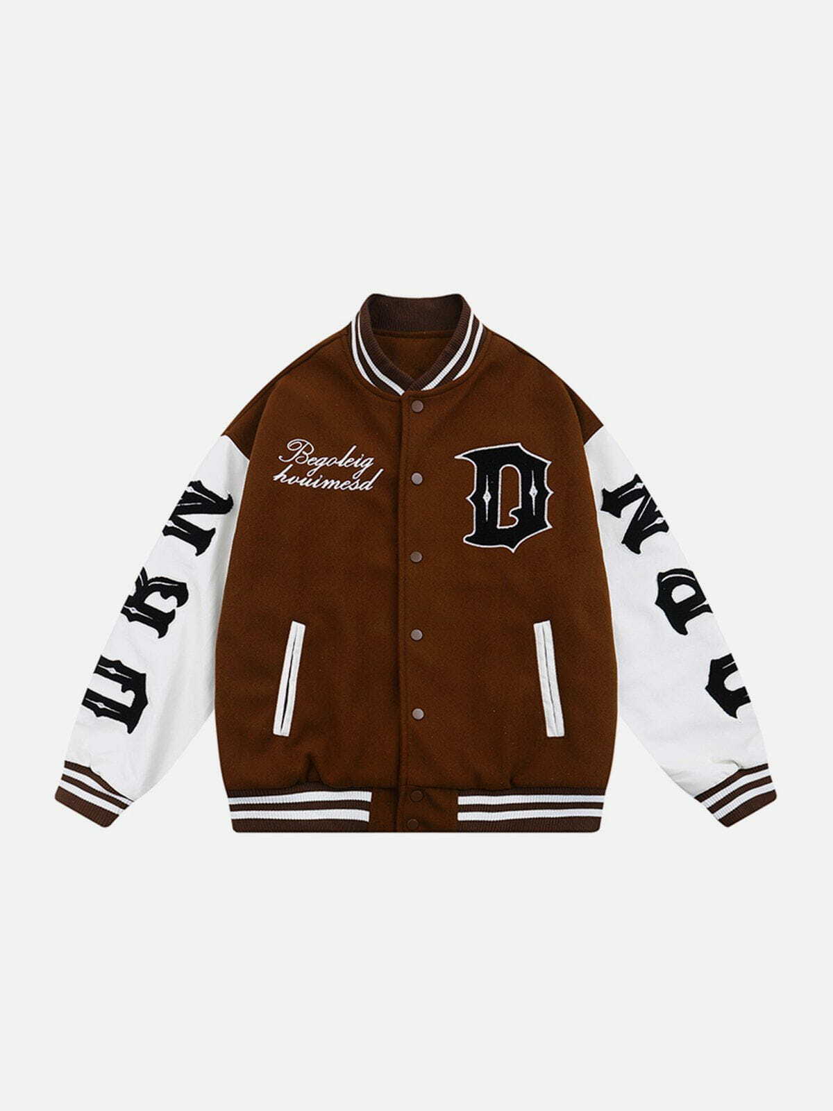 Y2K Grunge Varsity Jacket with Patch Embroidery - Retro 90s Summer Outfit Essential