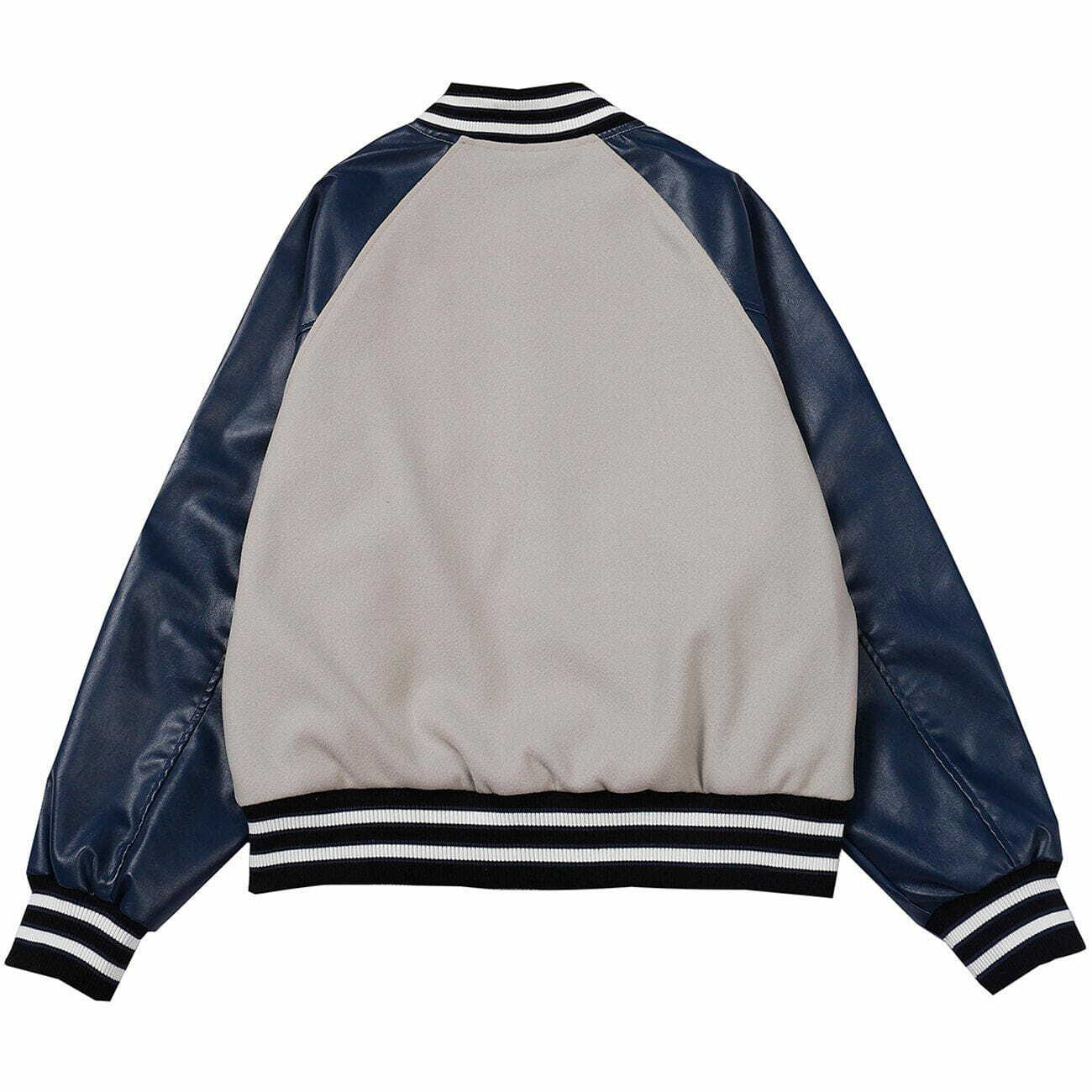 Y2K Grunge Varsity Jacket with Towel Embroidery - Retro 90s Summer Outfit Essential