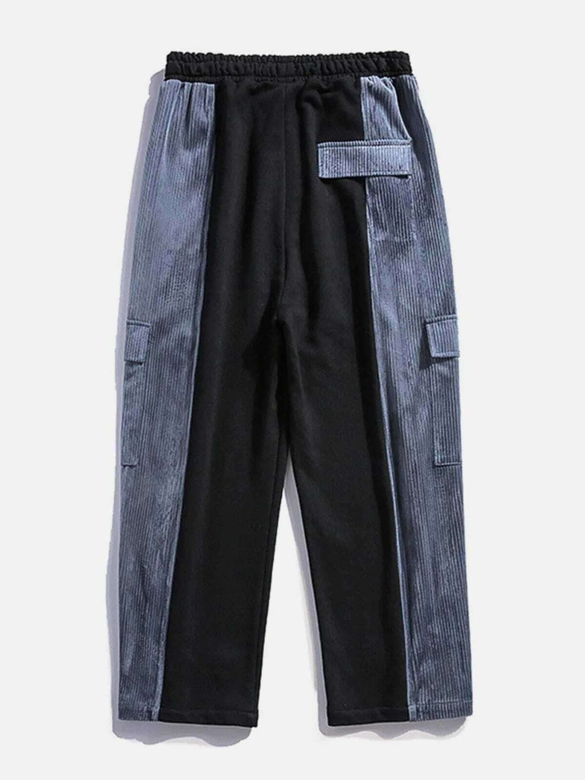 Y2K Grunge Velcro Corduroy Pants - Retro 90s Summer Outfit for Y2K Party & Club Vibes