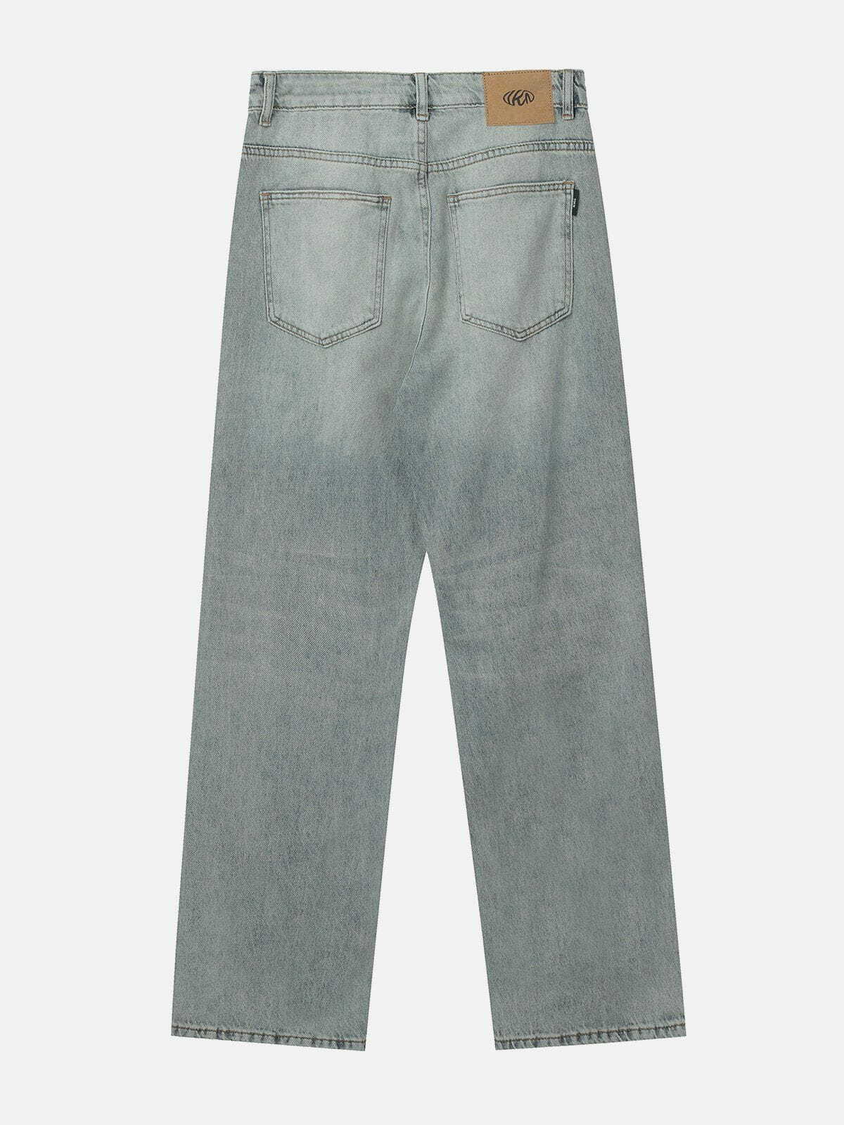 Y2K Grunge Washed Holes Jeans - Retro 90s Summer Outfit for Y2K Party & Club Vibes