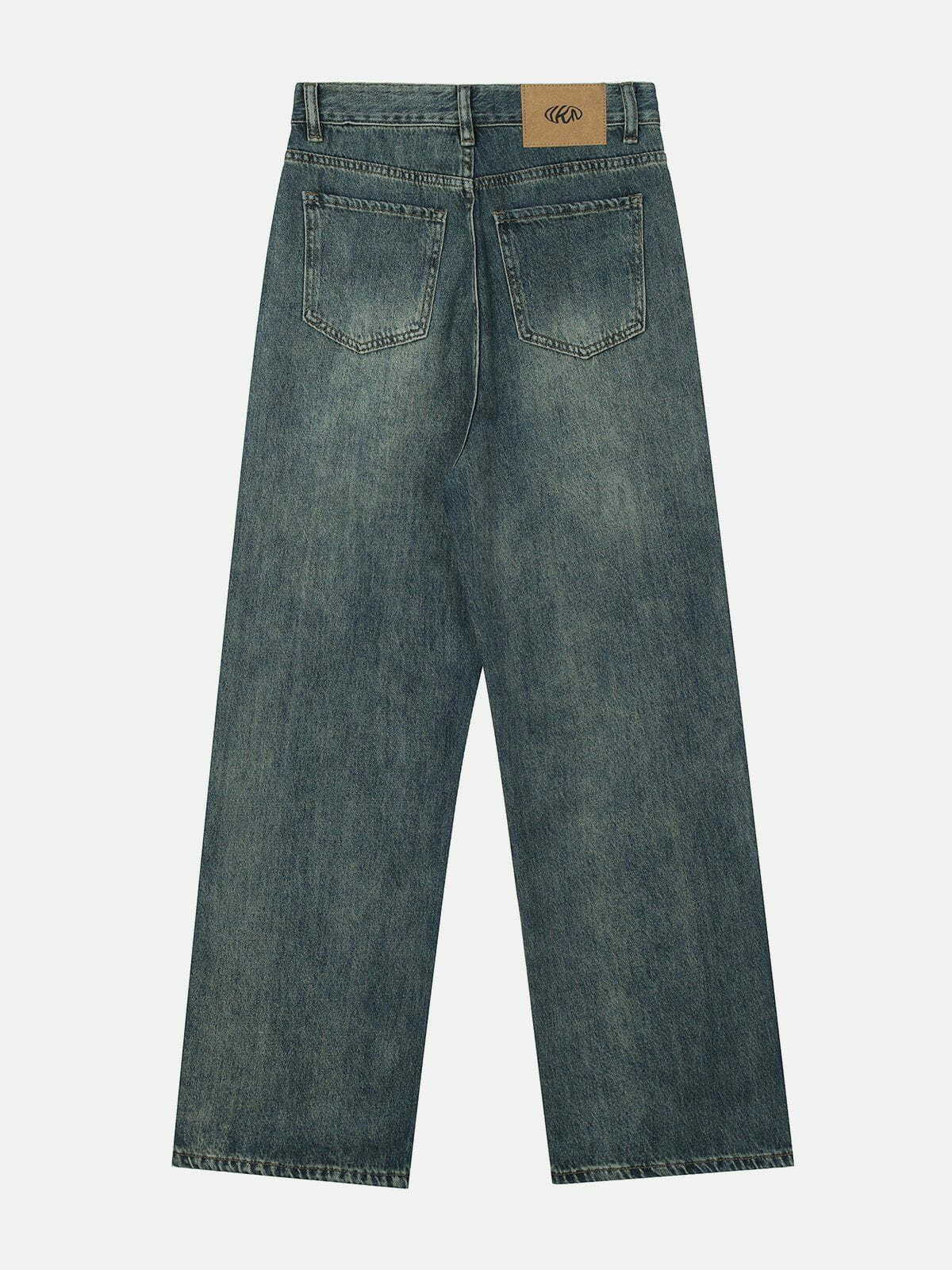 Y2K Grunge Washed Jeans - Retro 90s Summer Outfit, Perfect for Y2K Party & Club Looks