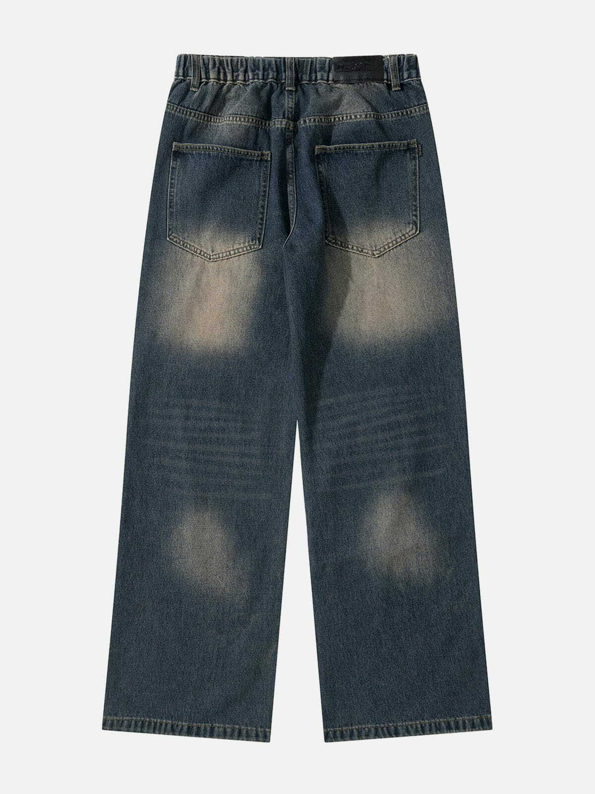 Y2K Grunge Washed Jeans with Ripped Details - Retro 90s Summer Outfit Essential