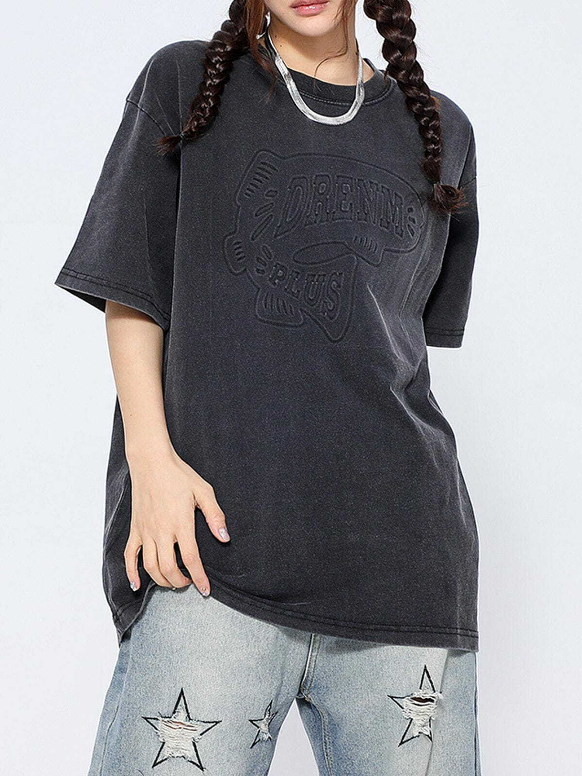 Y2K Grunge Washed Tee - Retro 90s Fashion Top for Summer Outfits & Party Looks