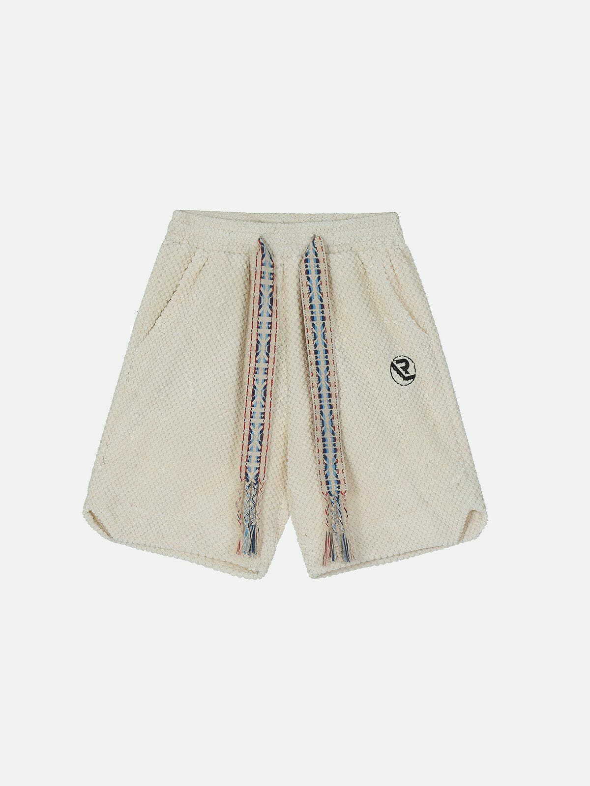 Y2K Grunge Woven Drawstring Shorts - Retro 90s Summer Outfit for Y2K Vibes and Style