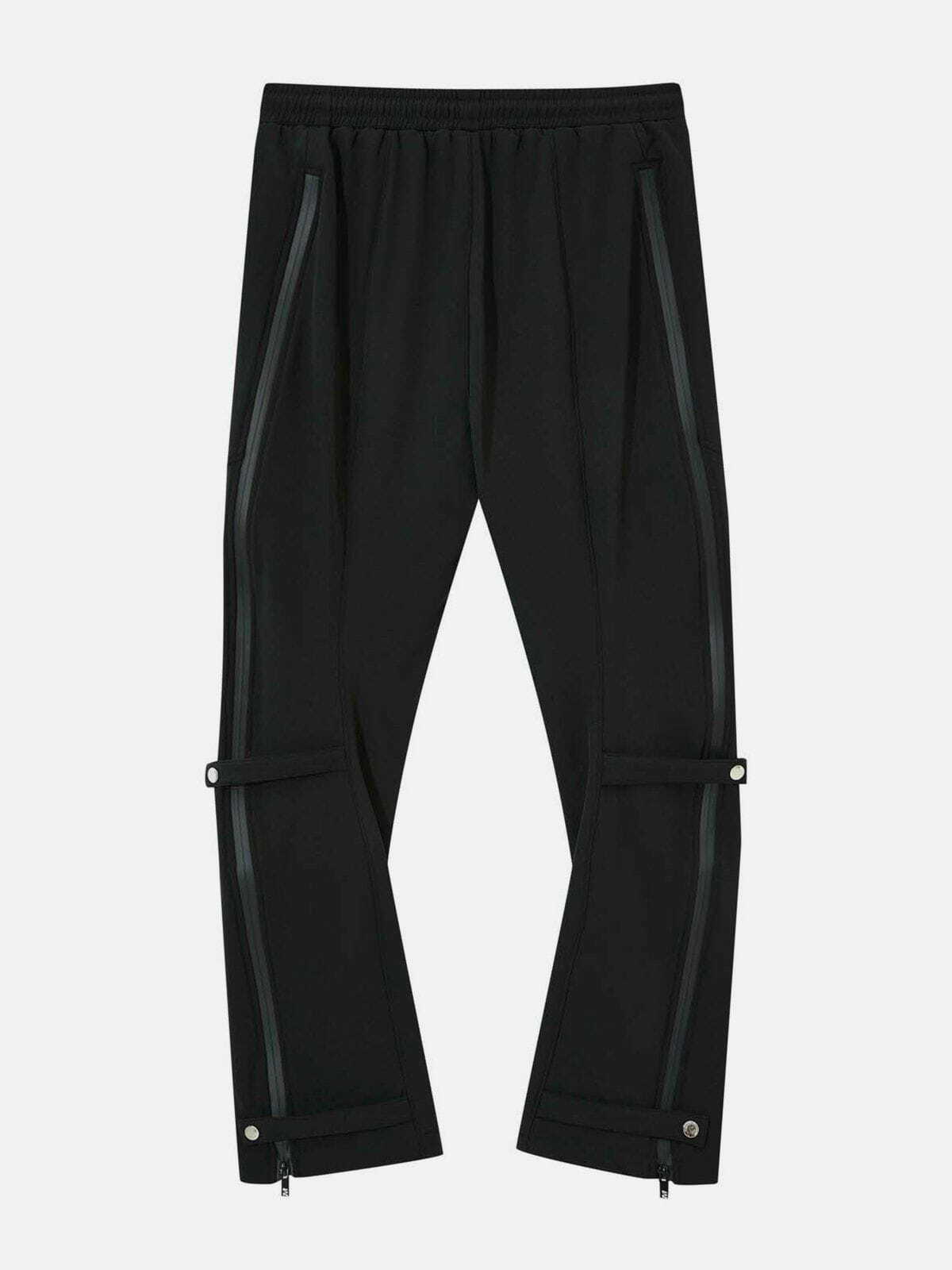 Y2K Grunge Zip Up Drawstring Pants - Retro 90s Summer Outfit for Y2K Party & Club Looks