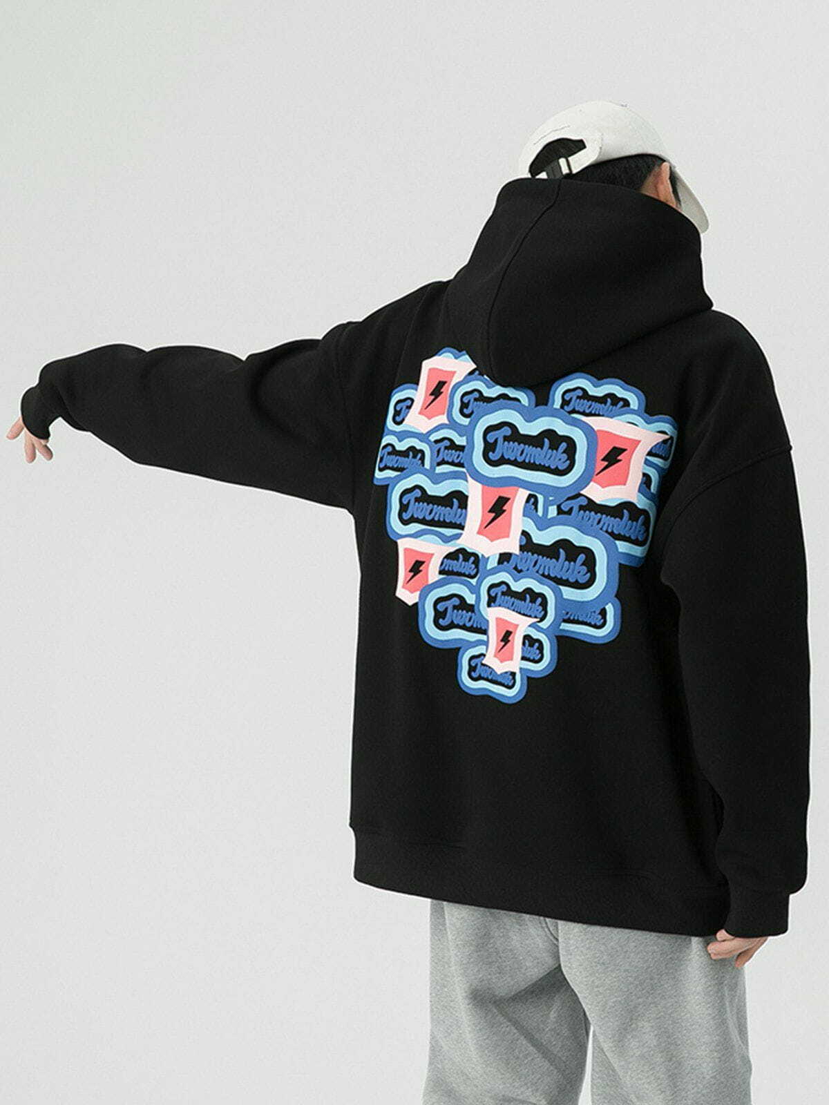 Y2K Heart Letter Print Hoodie - Retro 90s Grunge Style for Summer Parties & Outfits