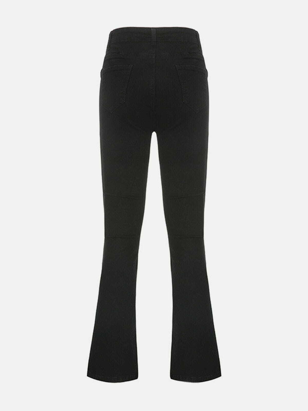 Y2K High Rise Flared Leg Jeans - Retro 90s Grunge Outfit Essential for Summer Parties