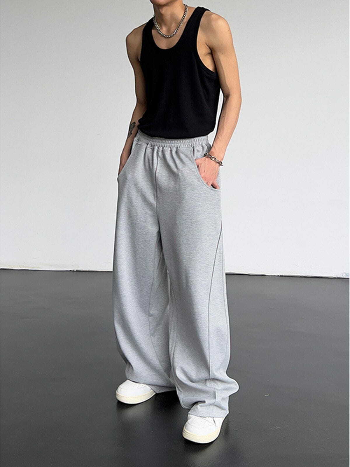 Y2K High Waist Loose Pants - Retro 90s Grunge Outfit for Summer Parties & Beach Vibes