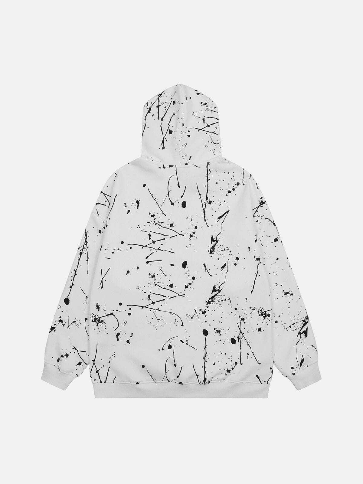 Y2K Hip Hop Paint Splatter Hoodie - Retro 90s Grunge Style for Summer Parties & Outfits