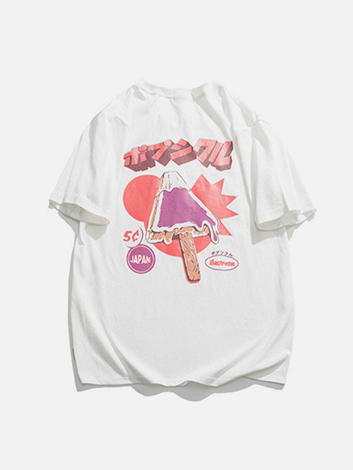 Y2K Ice Cream Print Baby Tee - Retro 90s Grunge Summer Outfit for Y2K Vibes