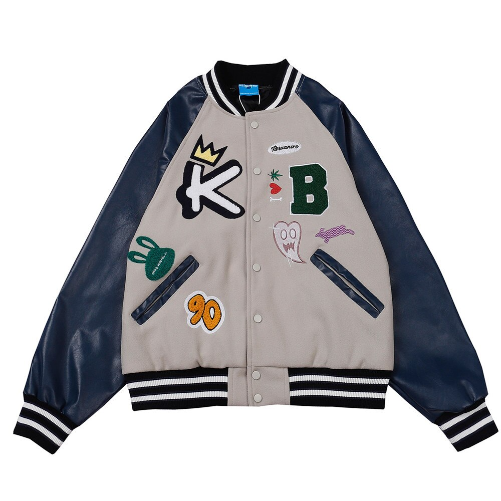 Y2K Ivory Baseball Jacket - Retro 90s Grunge Outfit for Summer Parties & Casual Looks