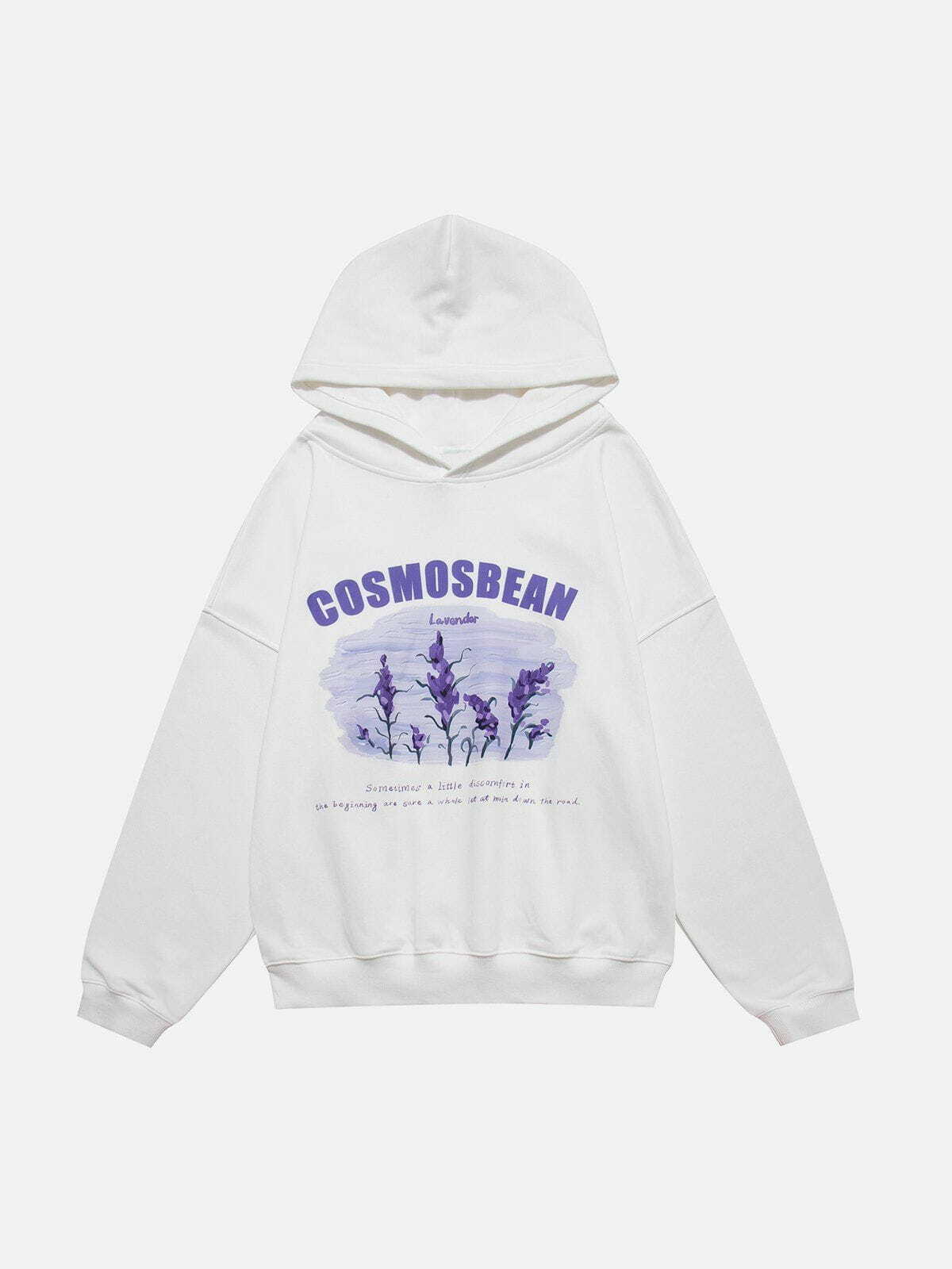 Y2K Lavender Print Hoodie - Retro 90s Grunge Summer Outfit for Y2K Party Vibes