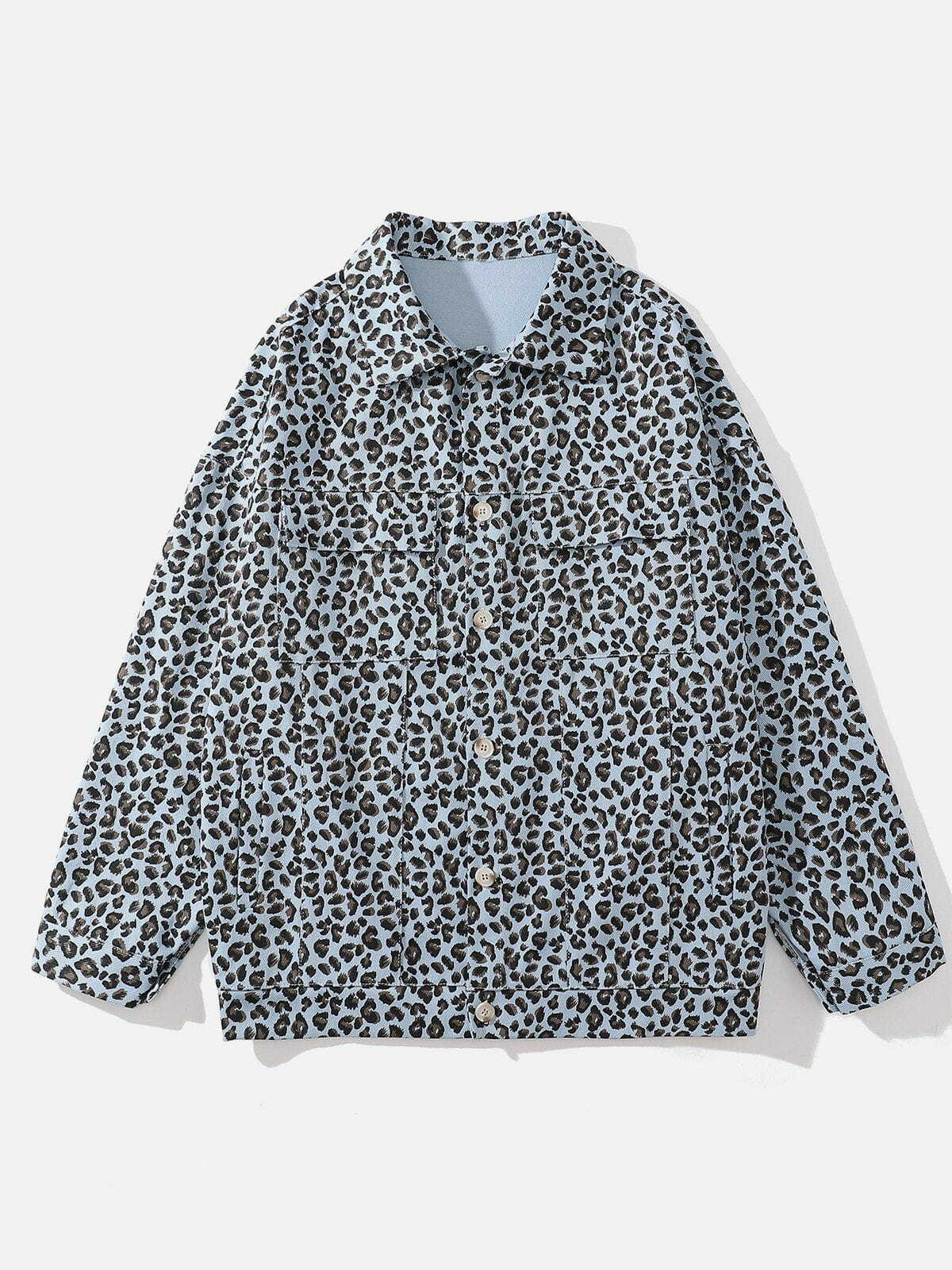 Y2K Leopard Print Lapel Jacket - Retro Grunge Style for Summer Parties & 90s Outfits