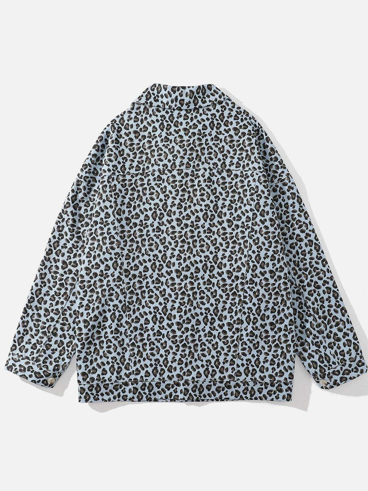 Y2K Leopard Print Lapel Jacket - Retro Grunge Style for Summer Parties & 90s Outfits