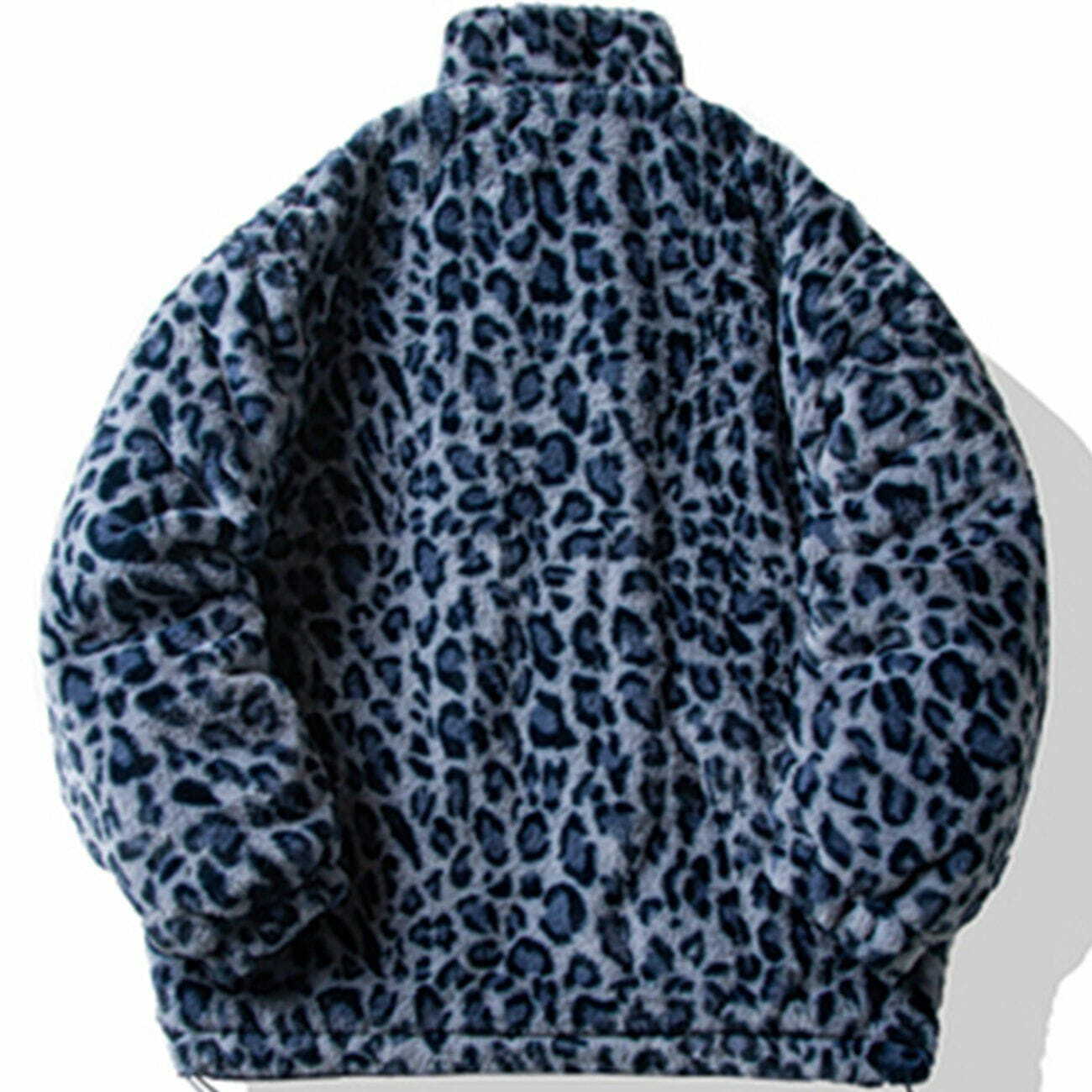 Y2K Leopard Print Plush Winter Coat - Retro Grunge Style for Y2K Outfits & Parties