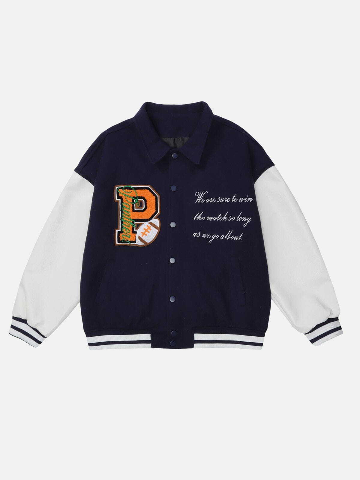 Y2K Letter-Embroidered Baseball Jacket - Retro 90s Grunge Outfit for Summer Parties