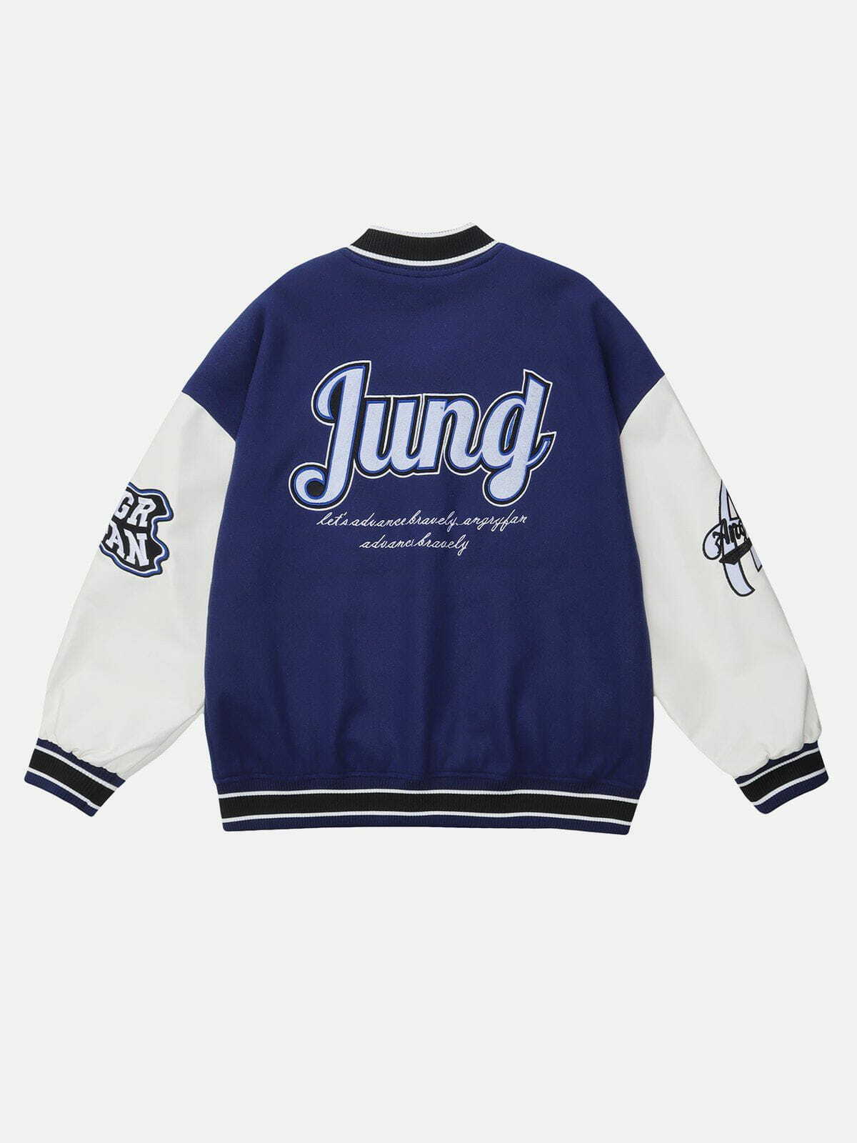 Y2K Letter-Embroidered Baseball Jacket - Retro 90s Grunge Outfit for Summer Parties