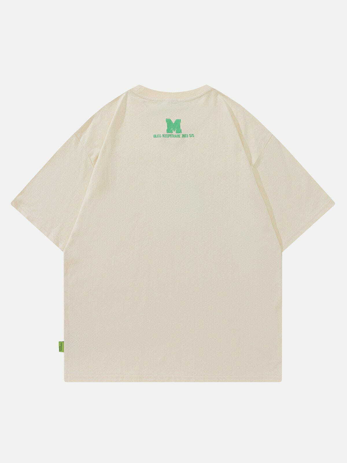 Y2K Letter M Print Tee - Retro 90s Grunge Top for Summer Parties & Outfits