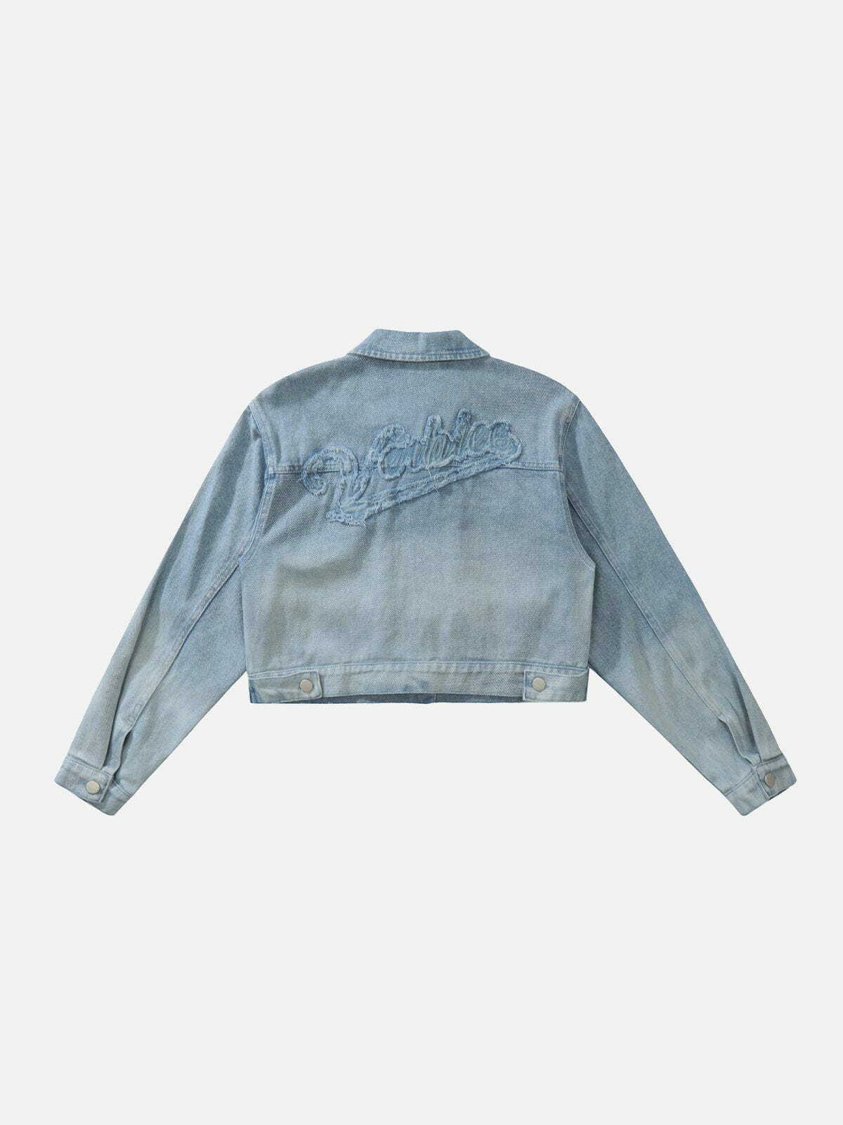 Y2K Letter Patch Jacket - Retro 90s Grunge Outfit for Summer Parties & Clubbing