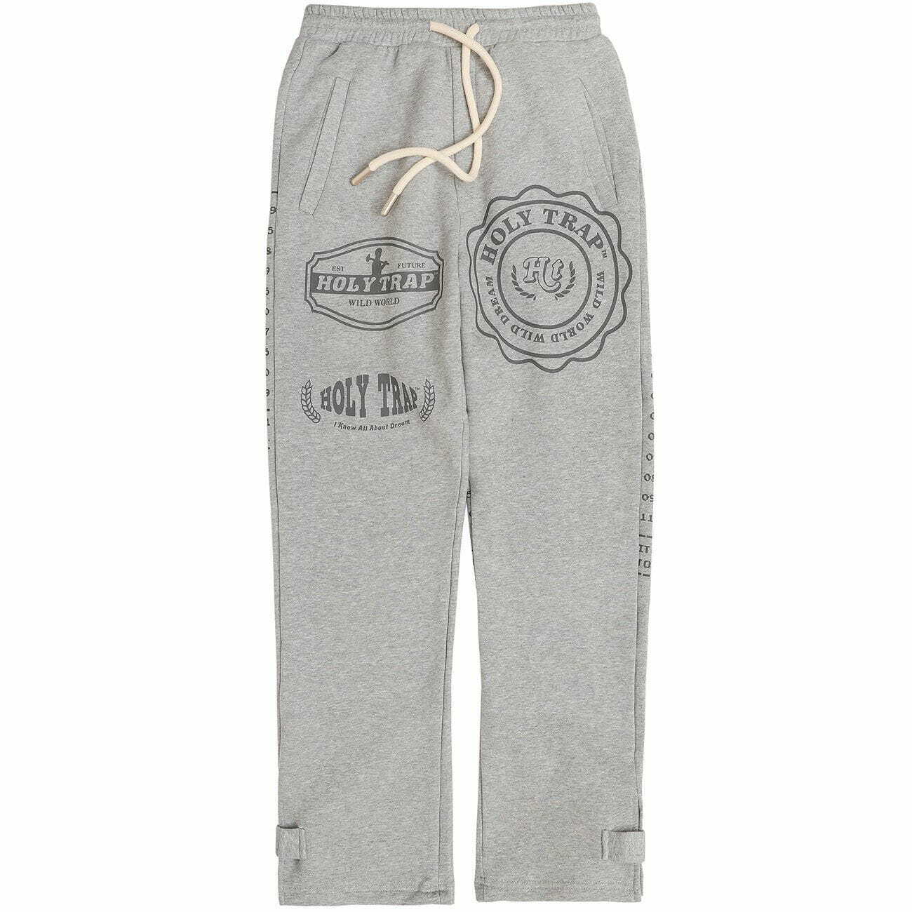 Y2K Letter Print Sweatpants - Retro 90s Grunge Outfit for Summer Parties & Casual Wear