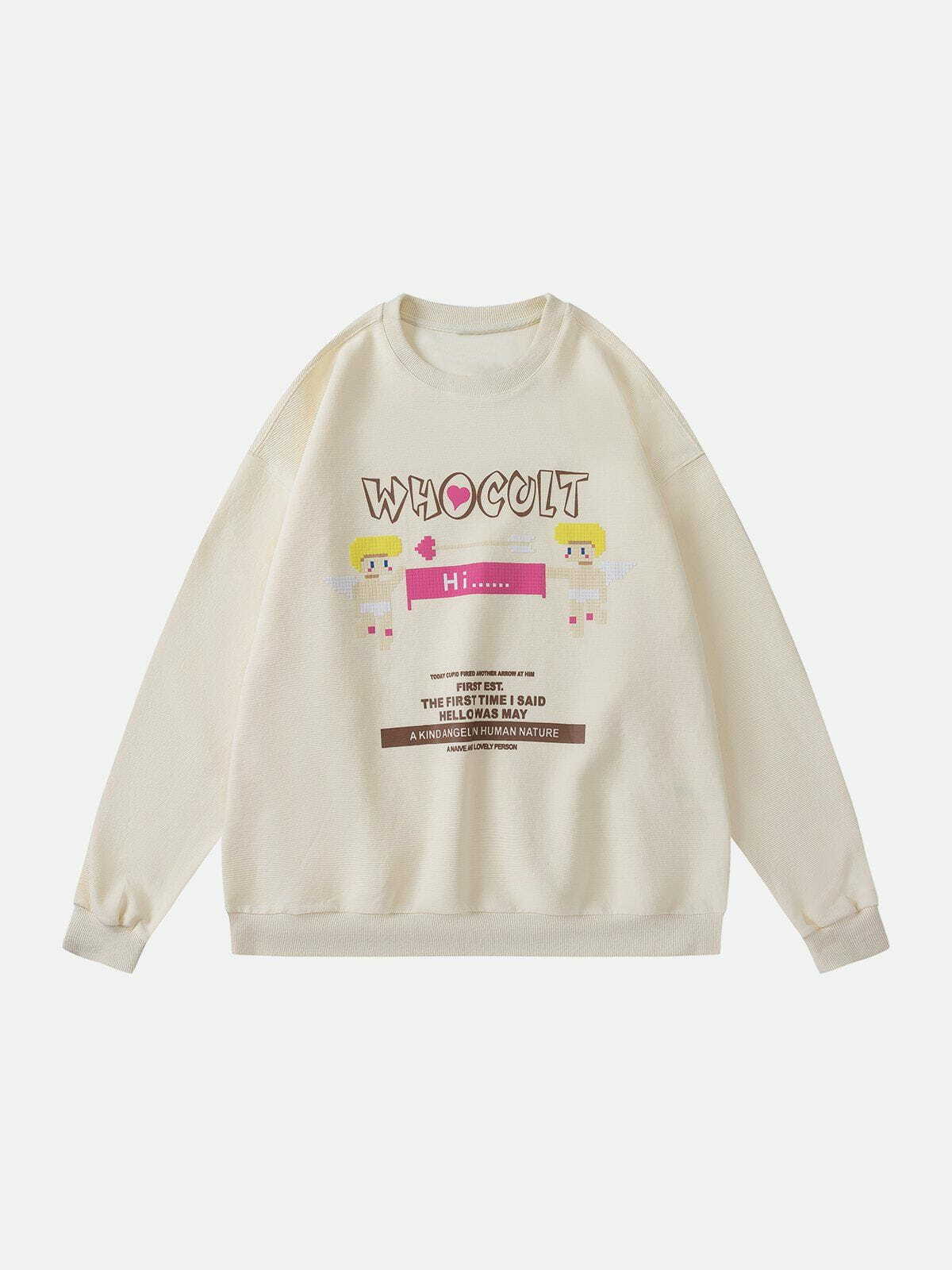 Y2K Letter Printed Cute Sweatshirt - Retro 90s Grunge Style for Summer Outfits