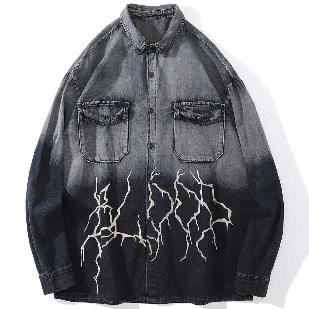 Y2K Lightning Gradient Jacket - Retro 90s Grunge Summer Outfit for Party & Club Looks