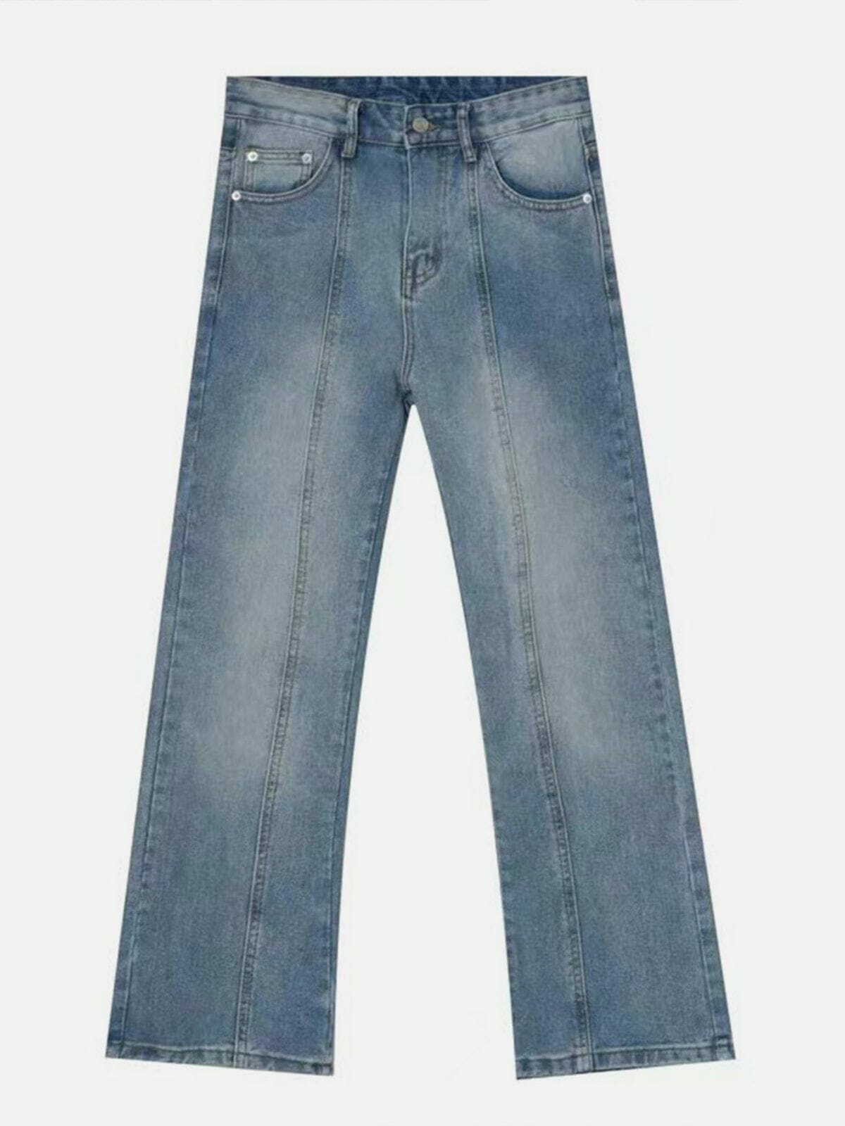 Y2K Loose-Fit Micro-Flare Frayed Jeans for Retro 90s Grunge & Summer Outfits