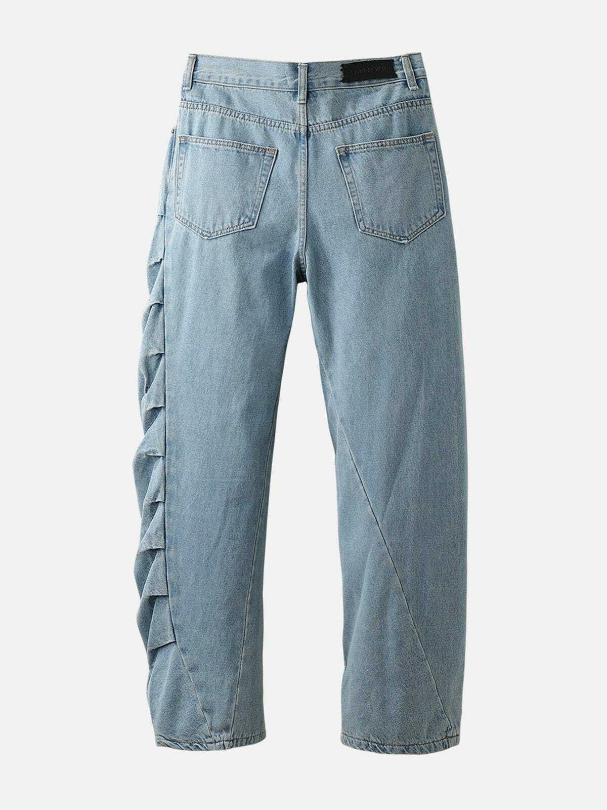 Y2K Multi Fold Jeans - Retro 90s Grunge Outfit for Summer Parties & Clubbing