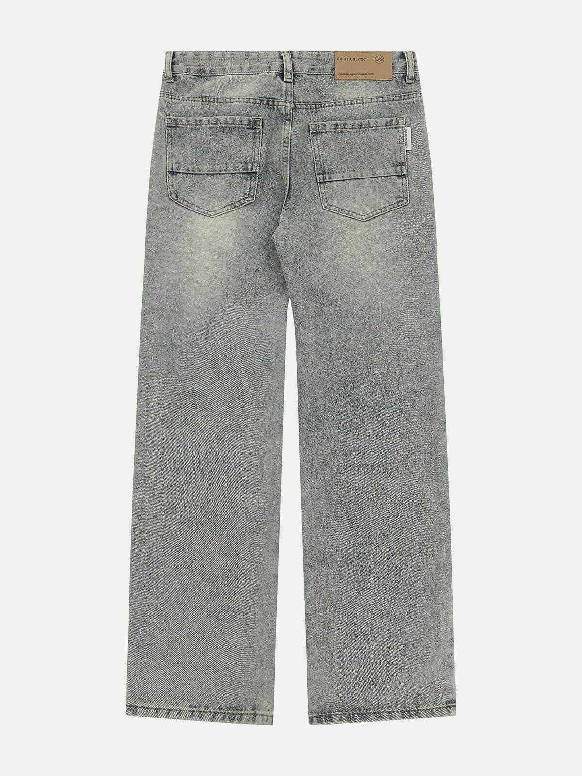 Y2K Multi Hole Zip Up Jeans - Grunge 90s Fashion, Retro Summer Outfits, Party Ready!